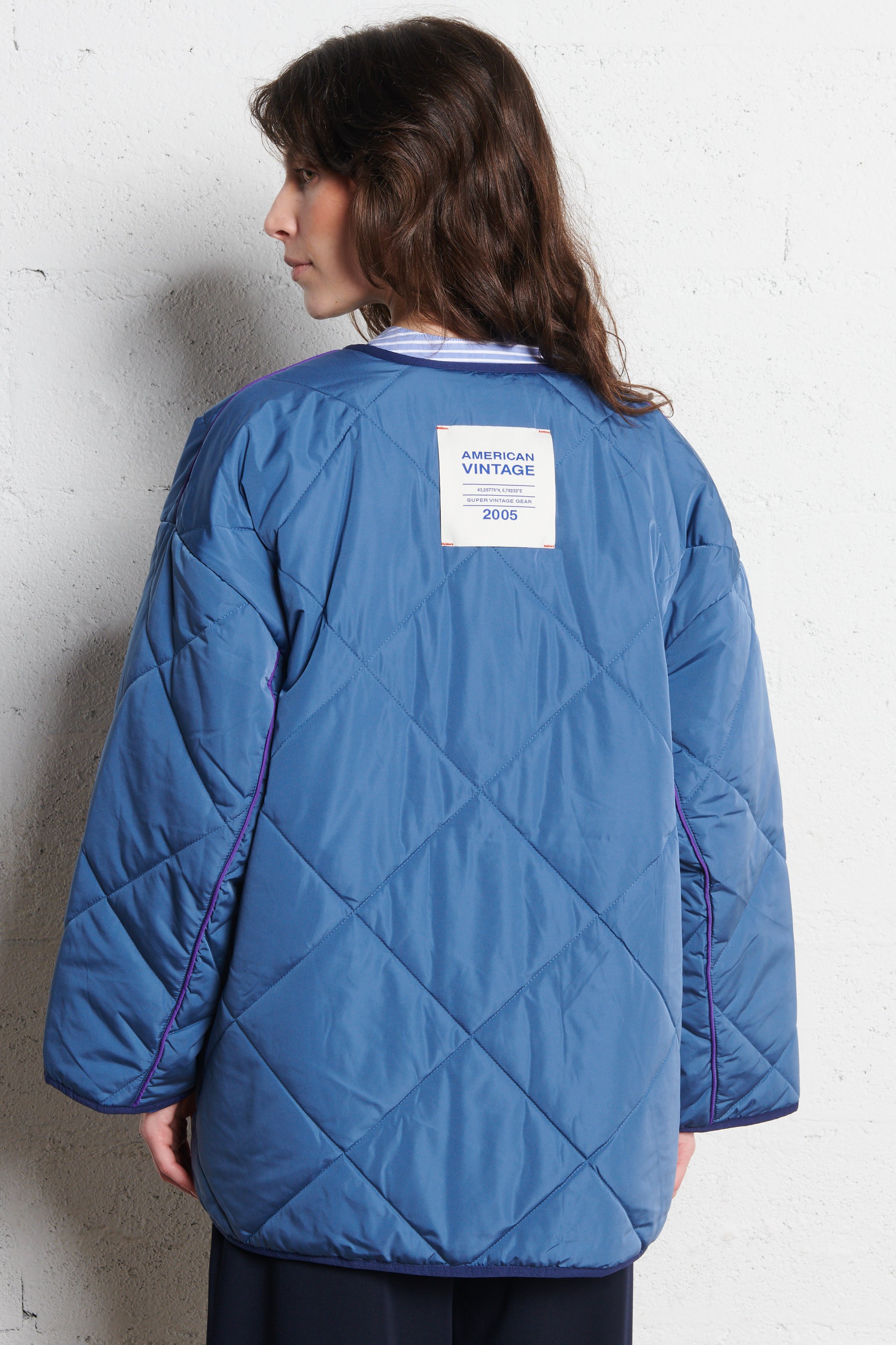 Oversize-Steppjacke AMERICAN VINTAGE Blau