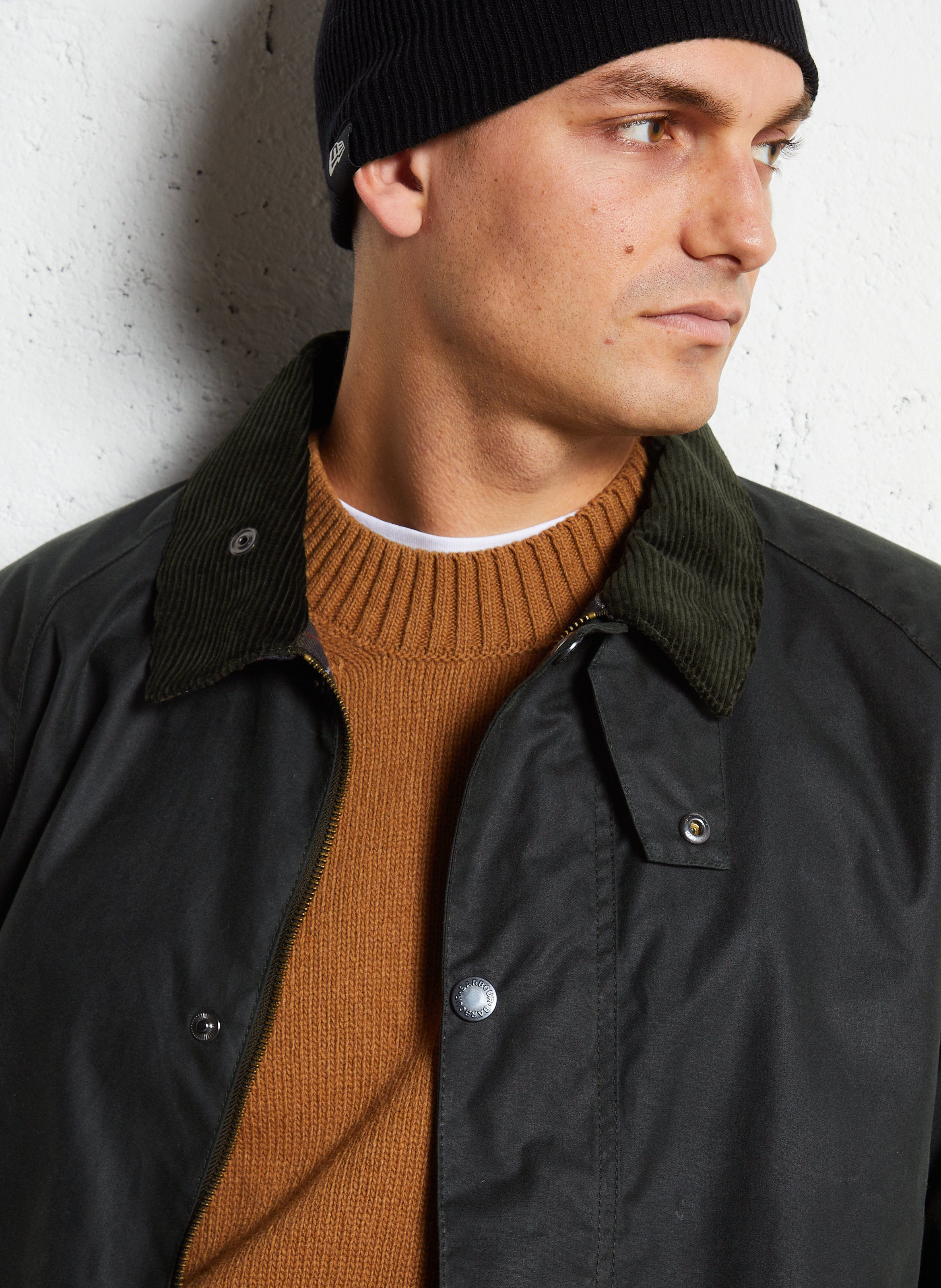 Katoenen jack met klassieke kraag BARBOUR Groen