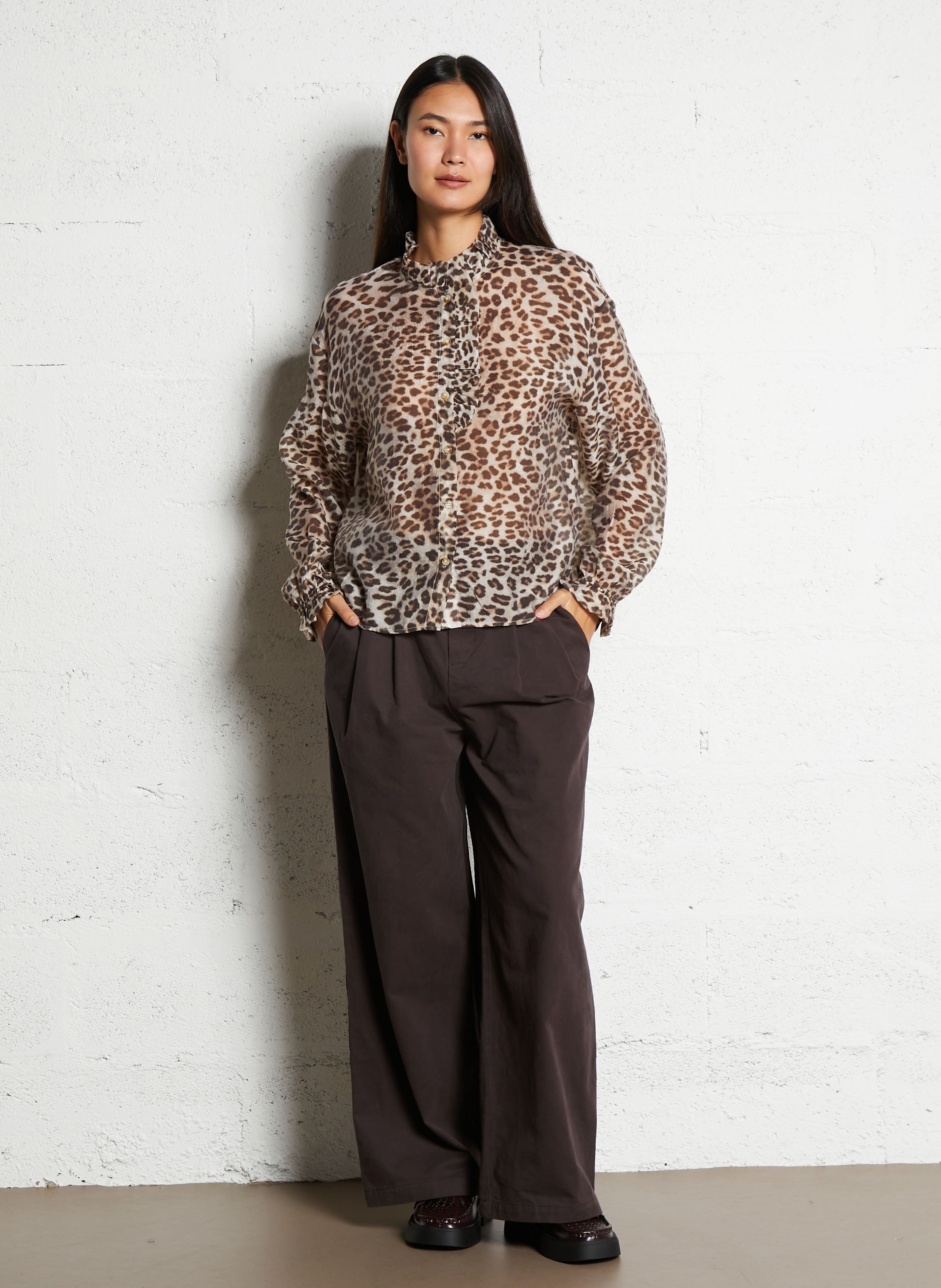 Alexandra - Plumetis-Bluse THE KORNER Beige