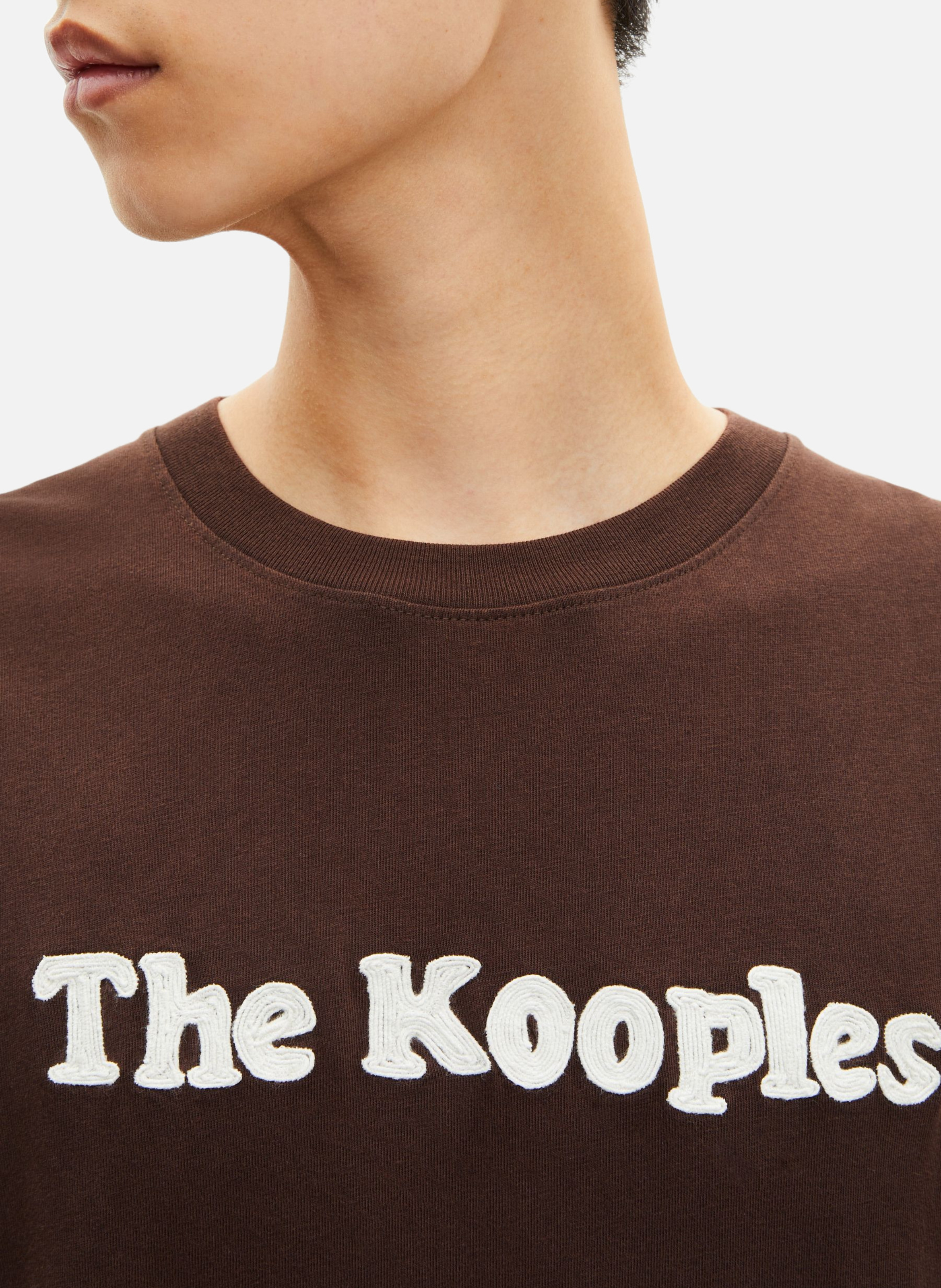 T-shirt with embroidery THE KOOPLES Brown