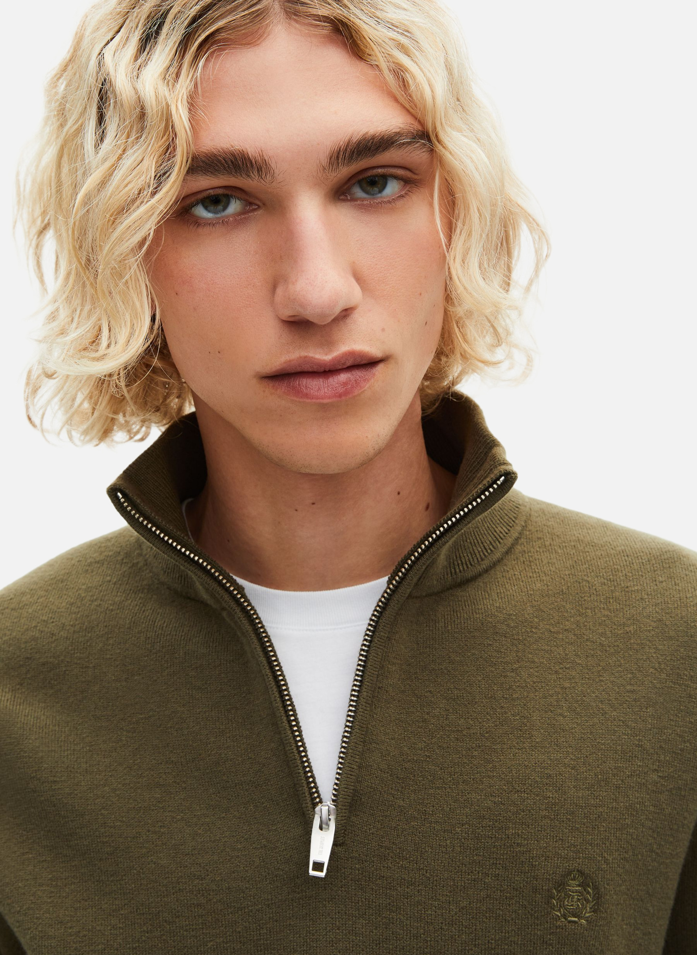 Double-sided trucker collar sweater THE KOOPLES Green