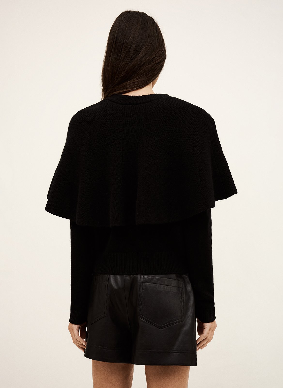 Gebreide cardigan met knopen in effen wol BA&SH Zwart