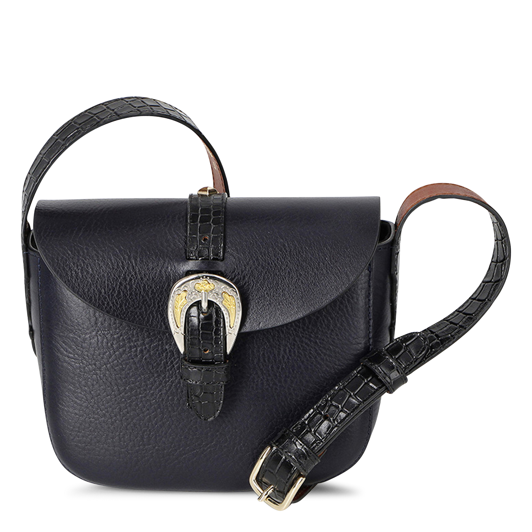 Grained leather bag HERBERT FRERE SOEUR Blue