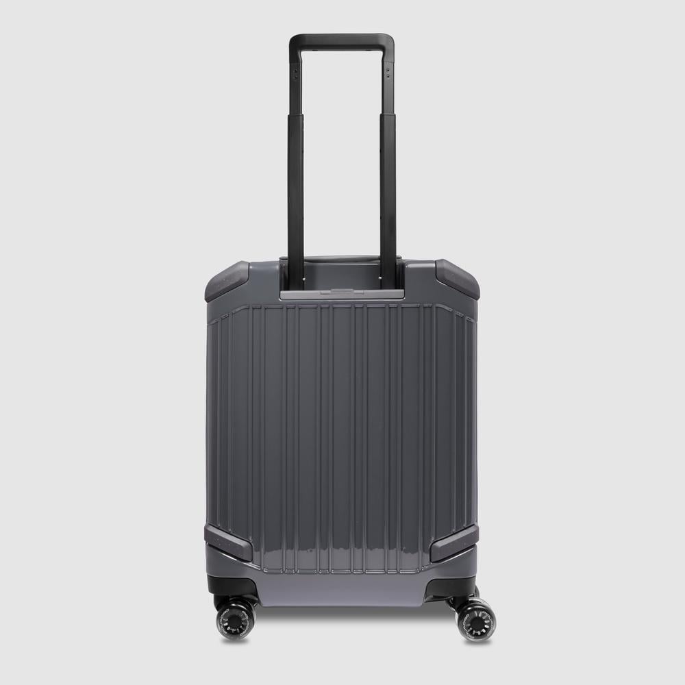Cabin trolley suitcase with 4 wheels, TSA lock, and USB and USB type-C ports Grey