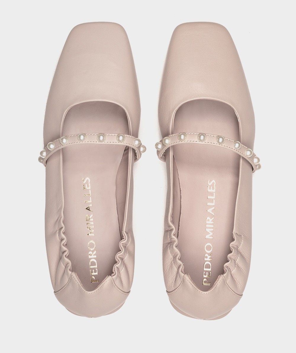 Flat leather pink shoes PEDRO MIRALLES Pink