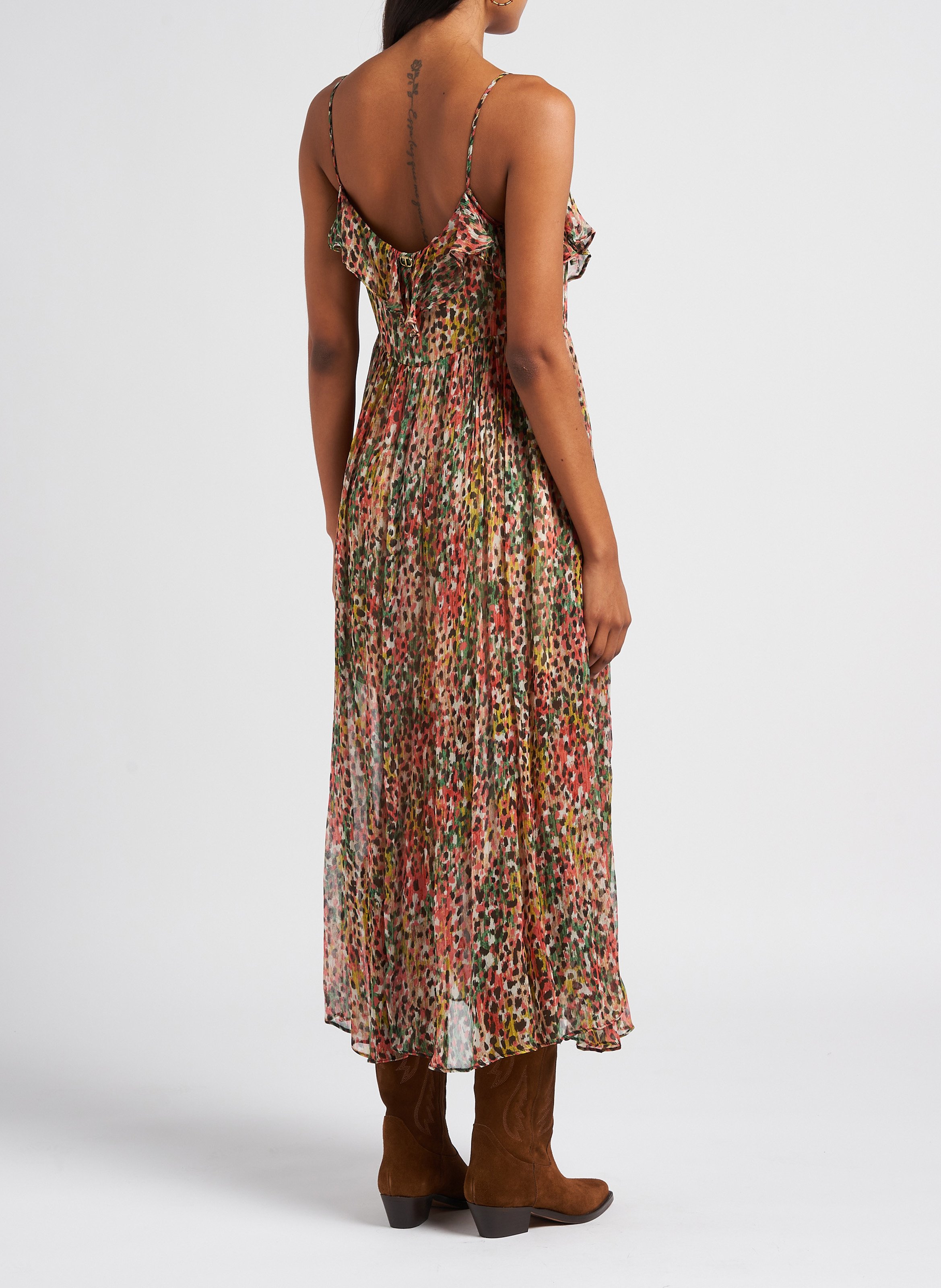 Long printed viscose dress TWINSET Multicolored