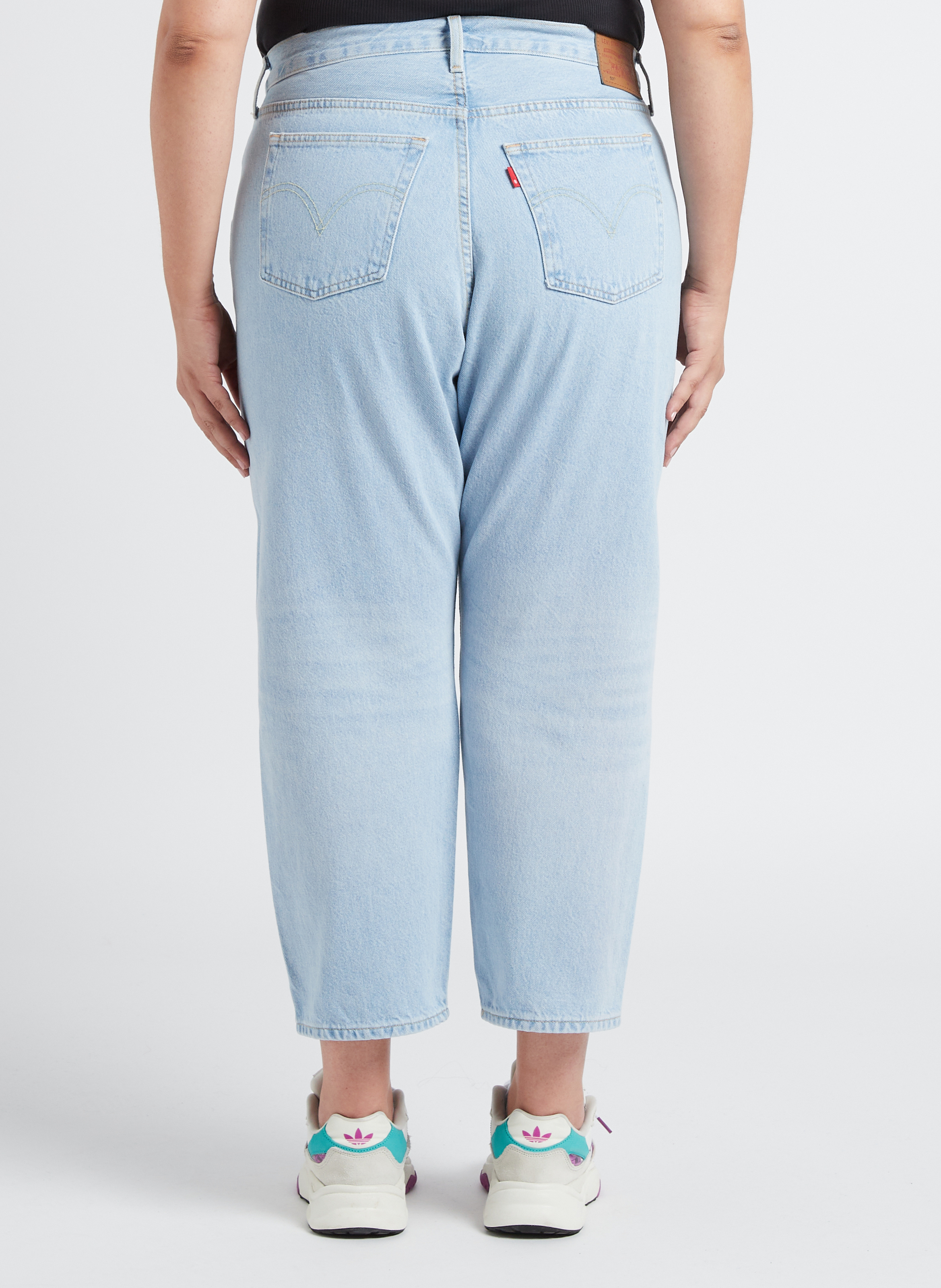 Rechte, katoenen jeans met hoge taille LEVI'S Jeans verschoten