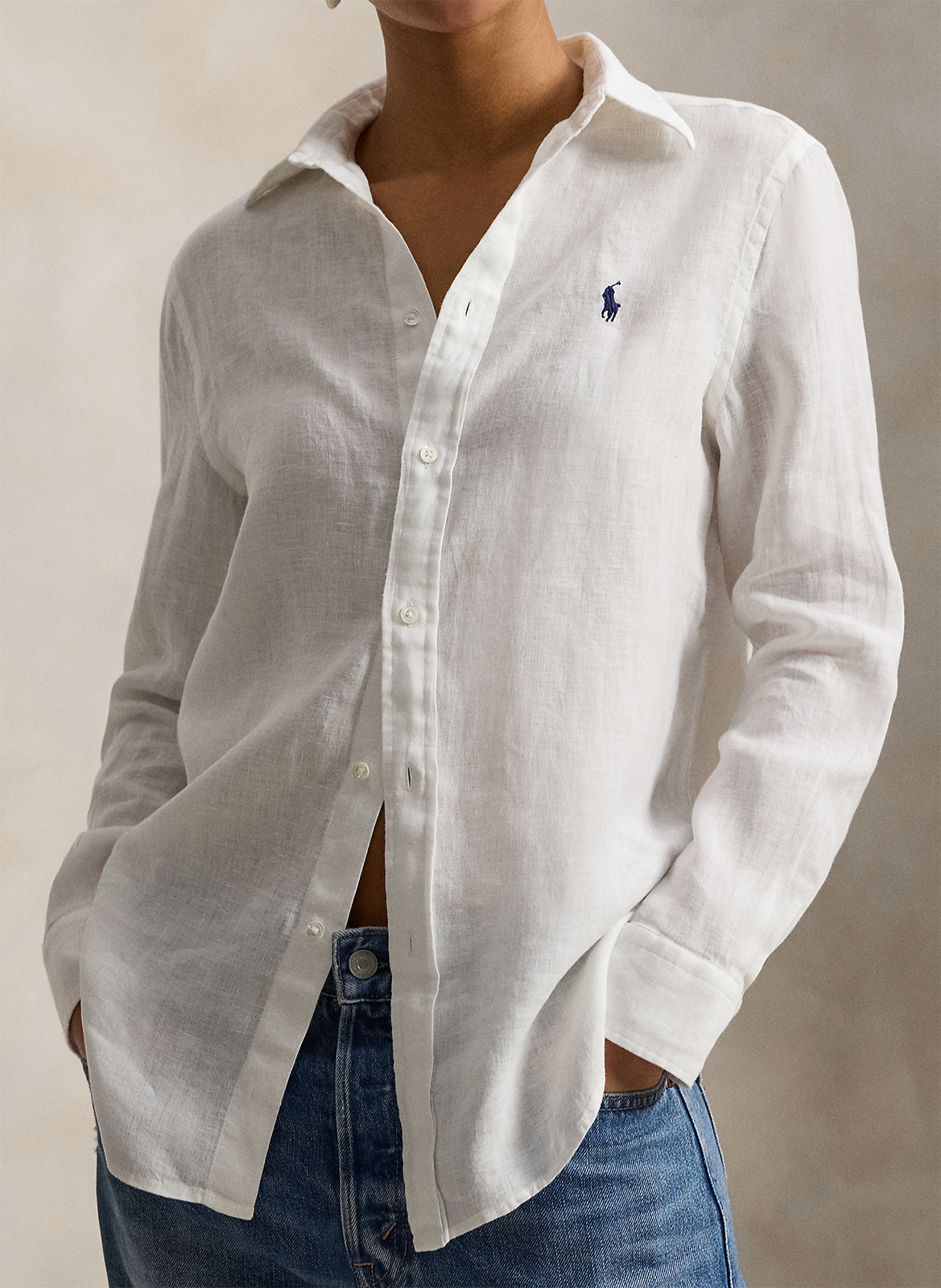 Straight-fit, linnen overhemd POLO RALPH LAUREN Wit