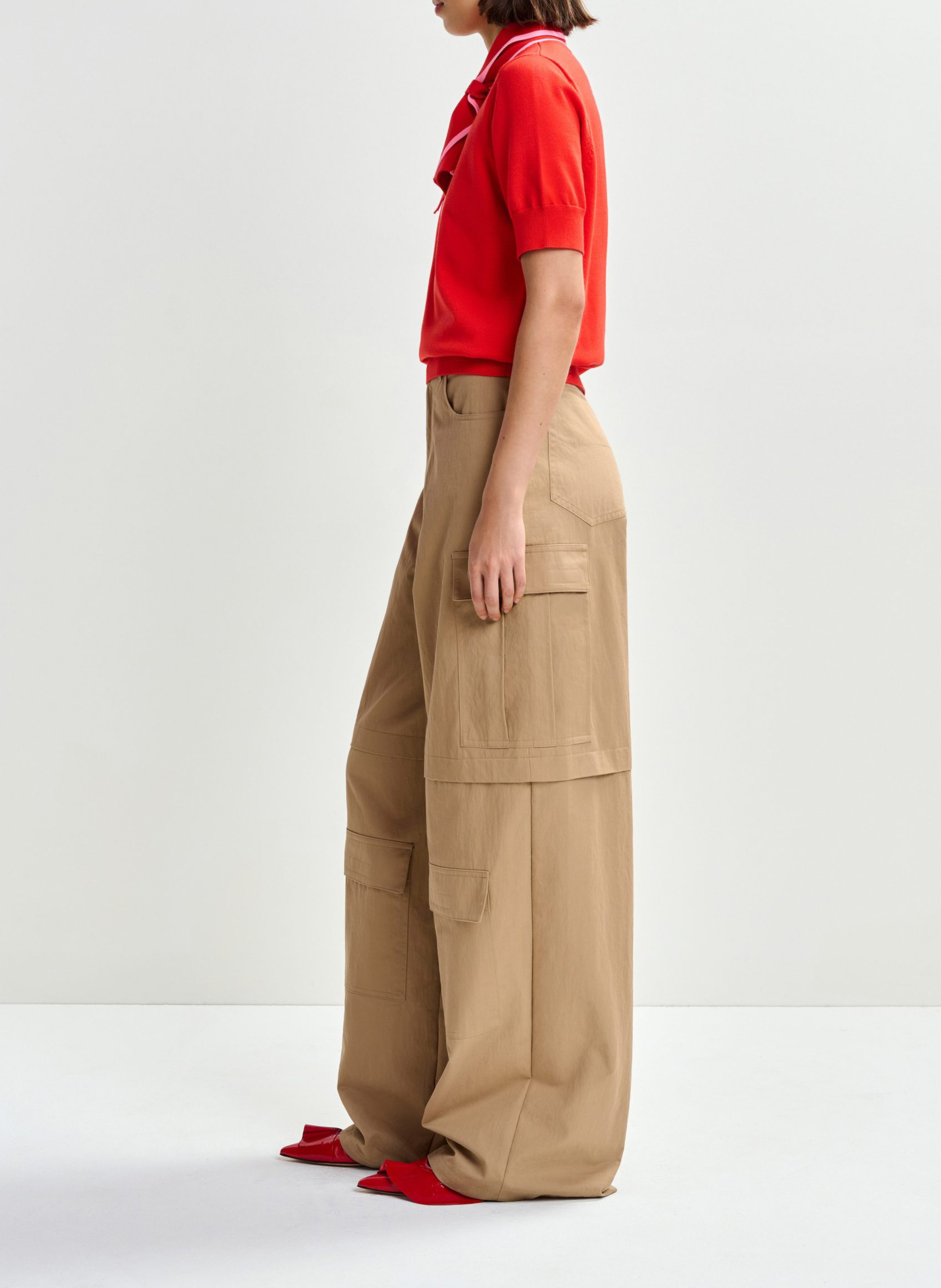 Polo with Knotted Collar ESSENTIEL ANTWERP Red