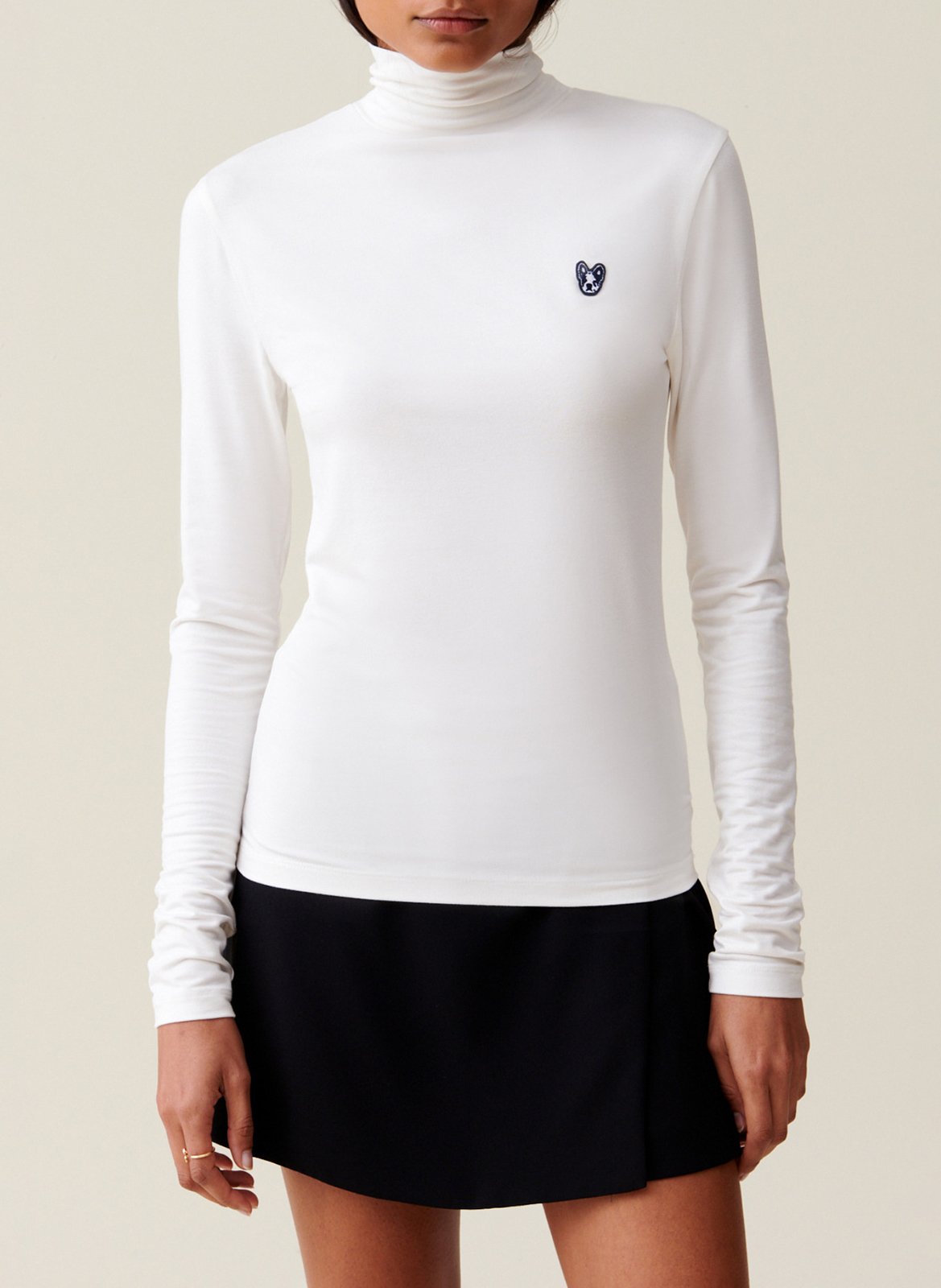 Top manches longues col cheminé CLAUDIE PIERLOT Beige