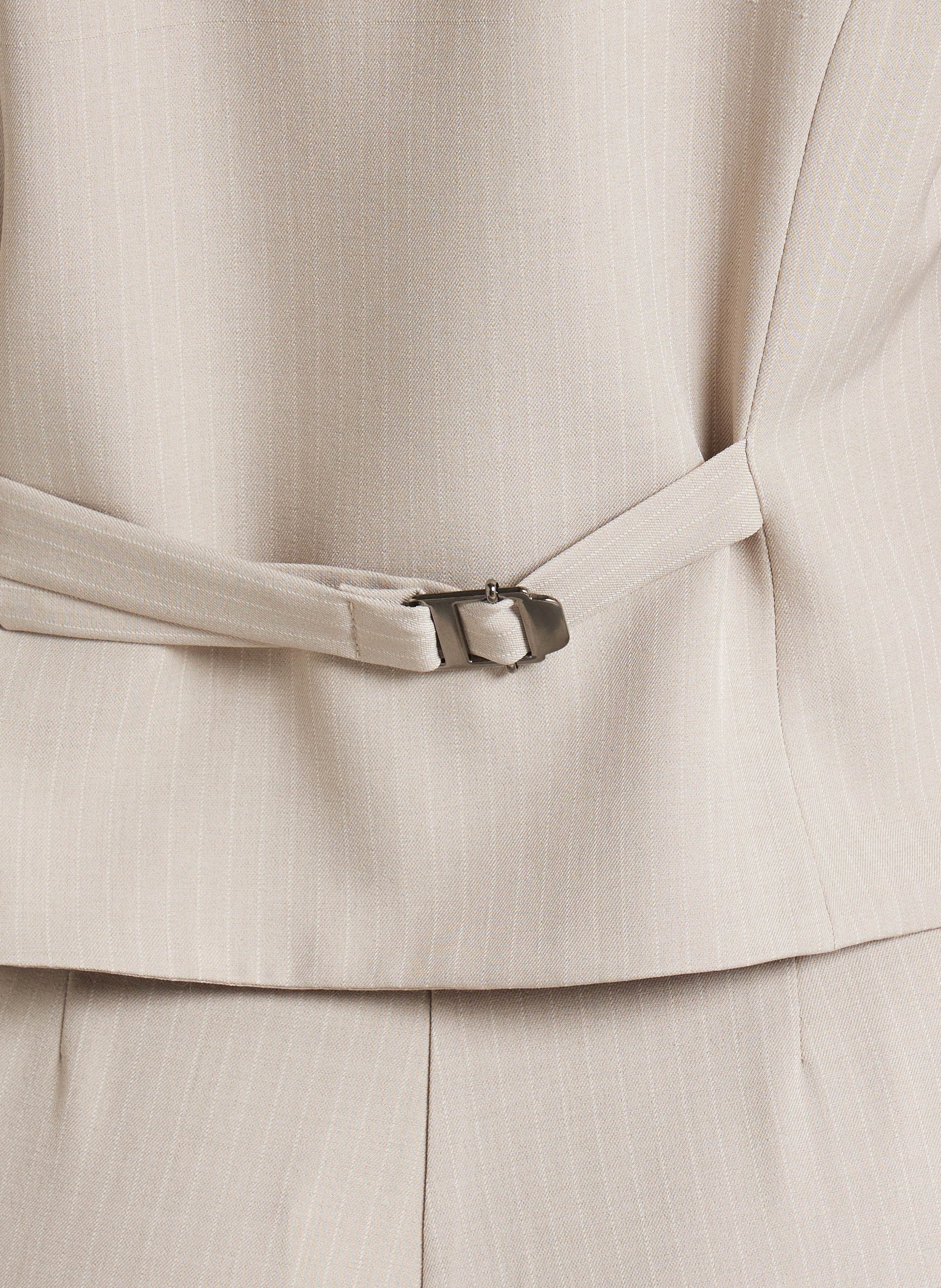 Gilet tailleur sans manches rayé PLEASE Beige