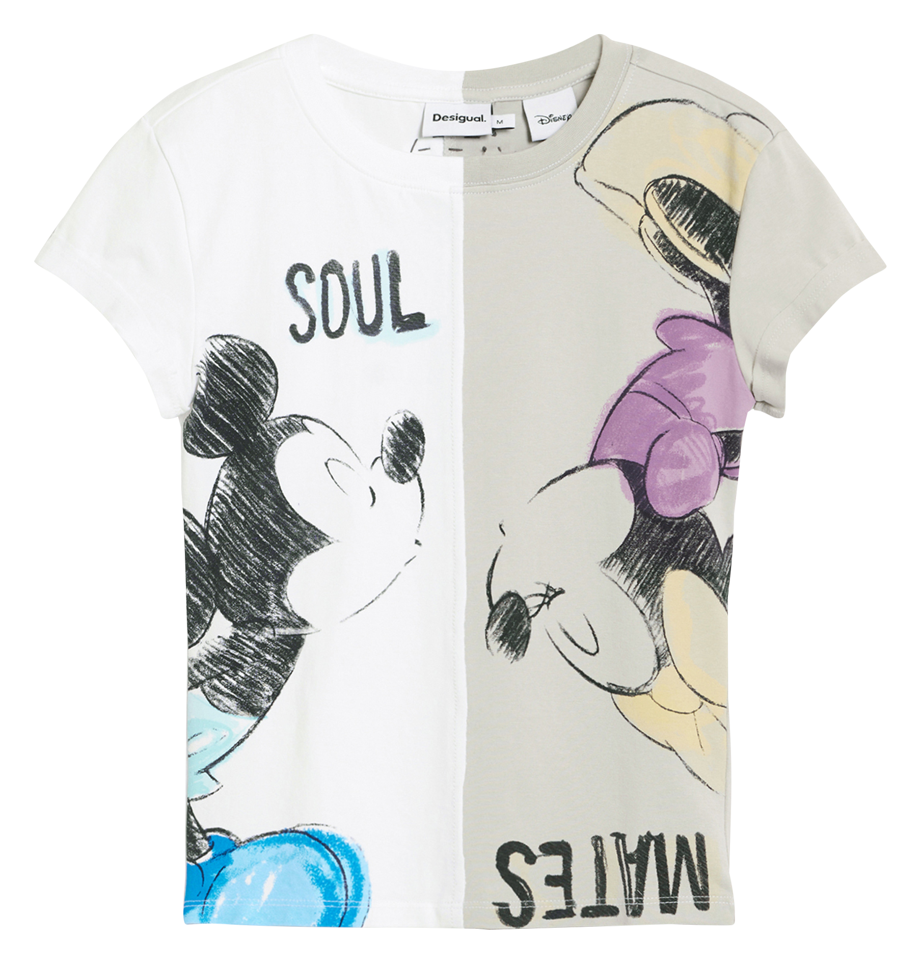 Round-neck printed T-shirt DESIGUAL White