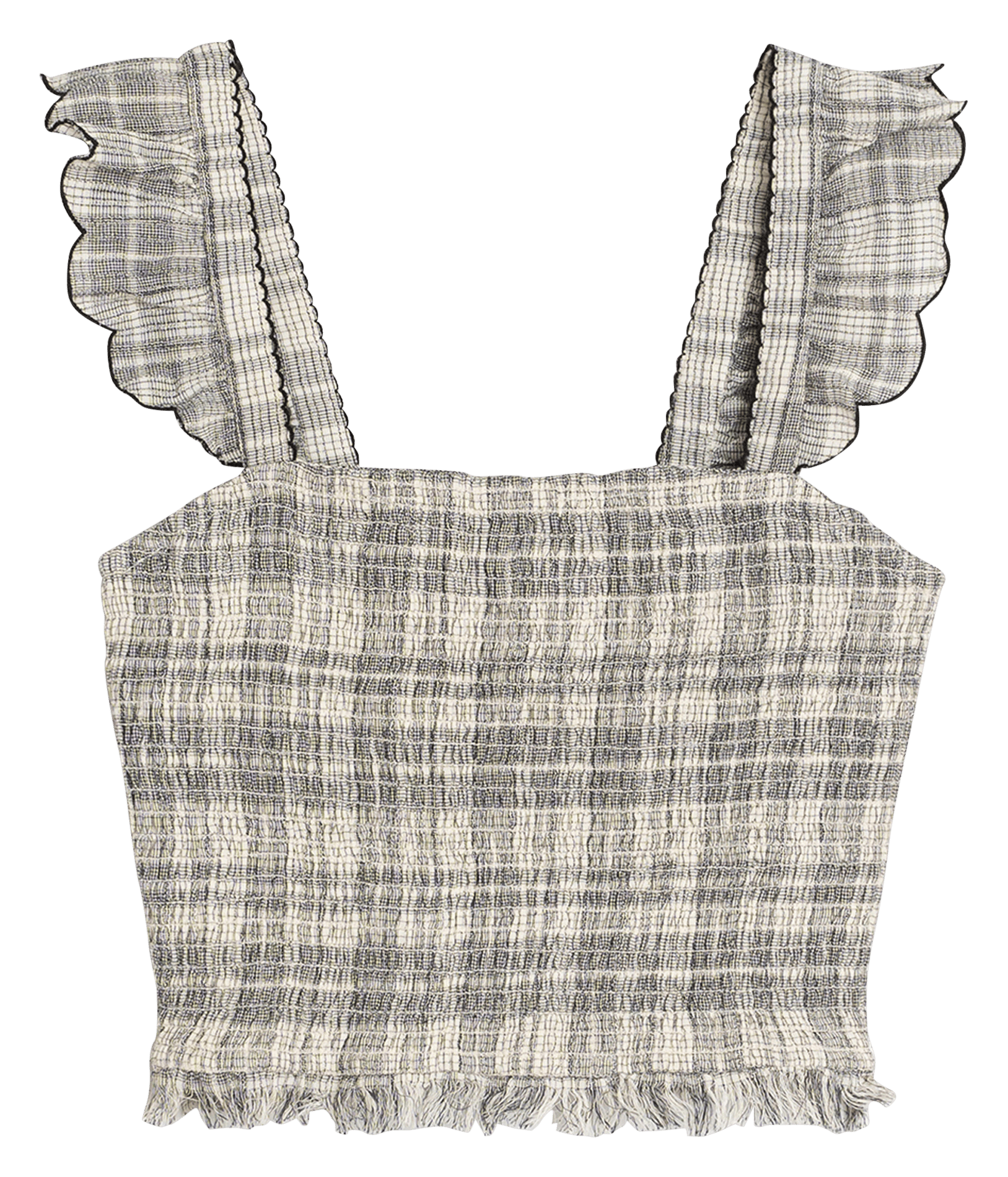 Kurzes Top mit eckigem Ausschnitt INDI & COLD Grau