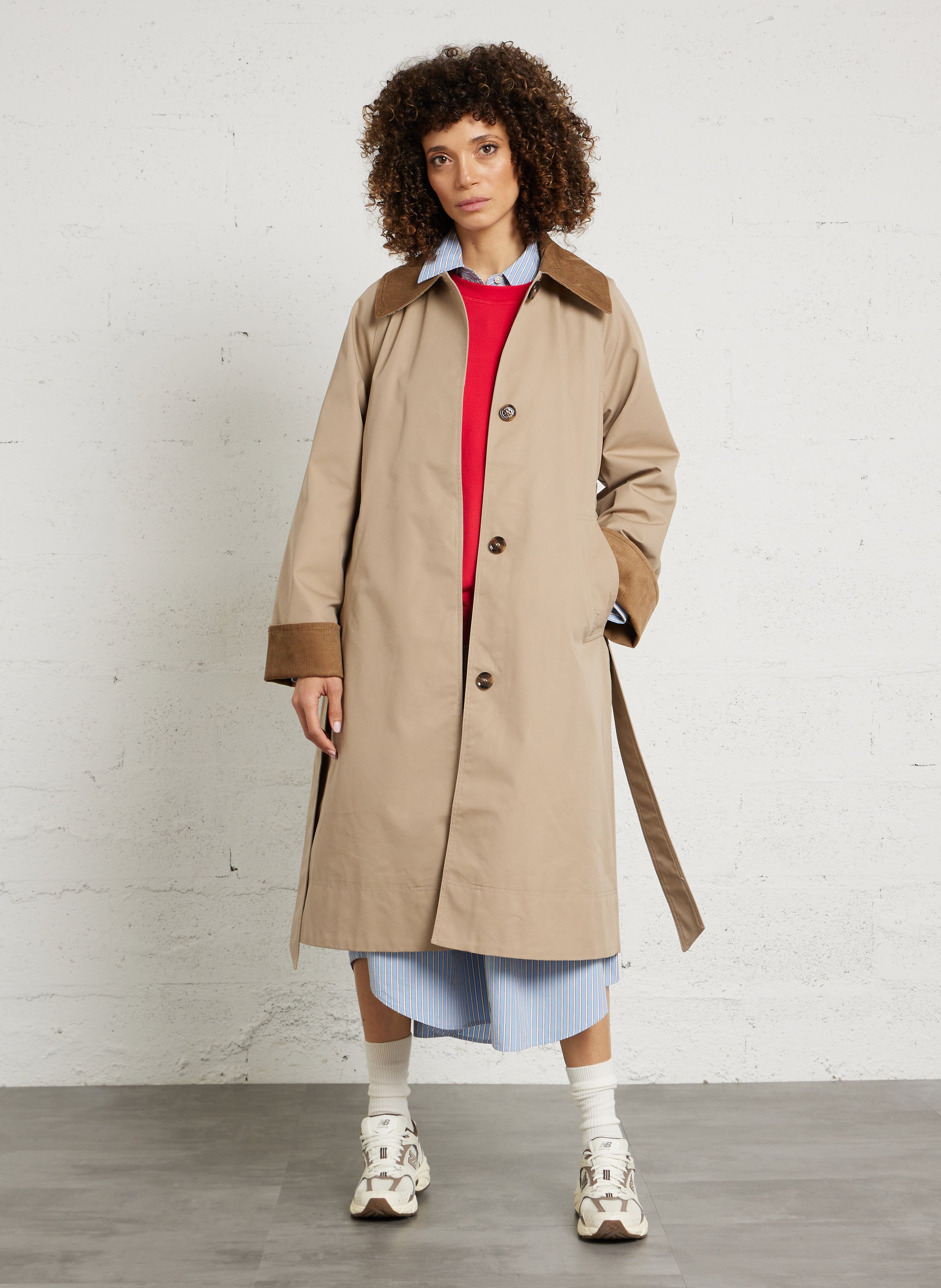 Veste longue oversize ceinturée BARBOUR Beige