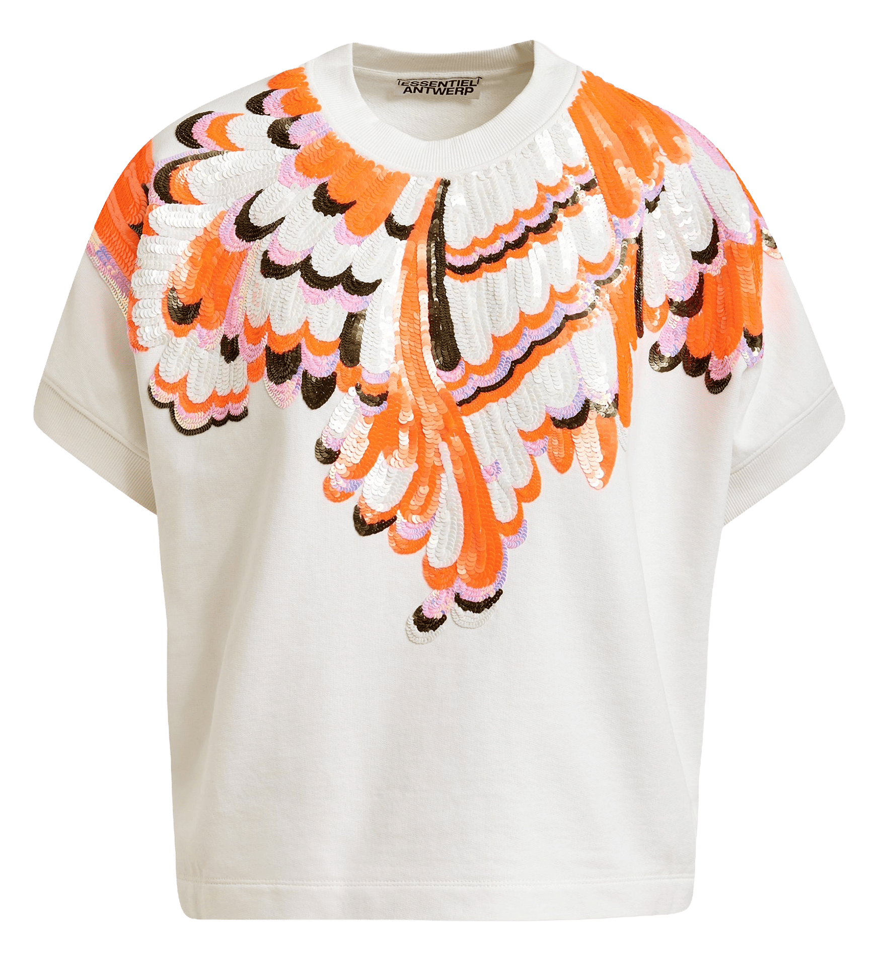 Oversized cotton sweatshirt with round neck ESSENTIEL ANTWERP White