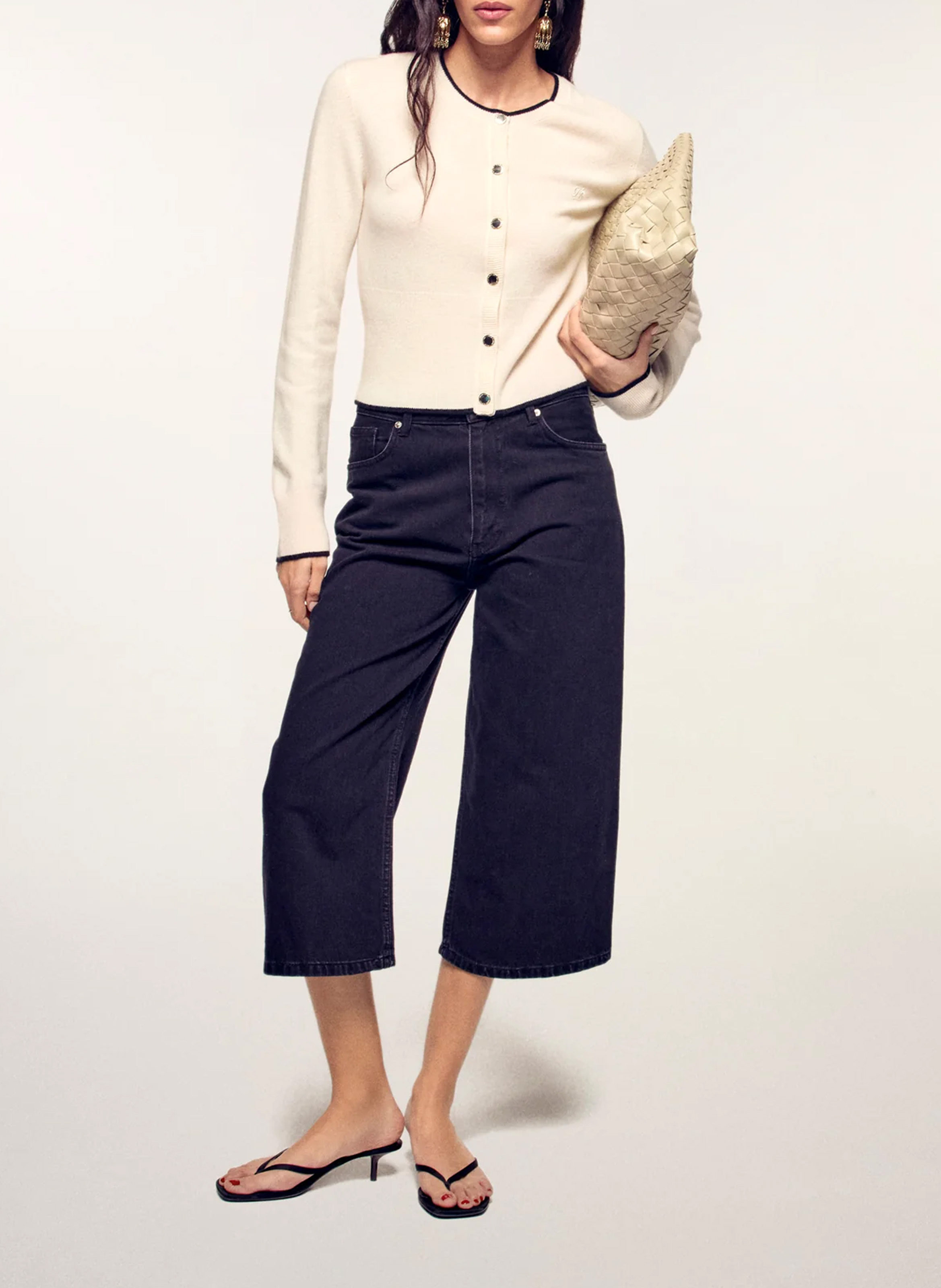 Gilet droit col rond en cachemire FROM FUTURE Beige