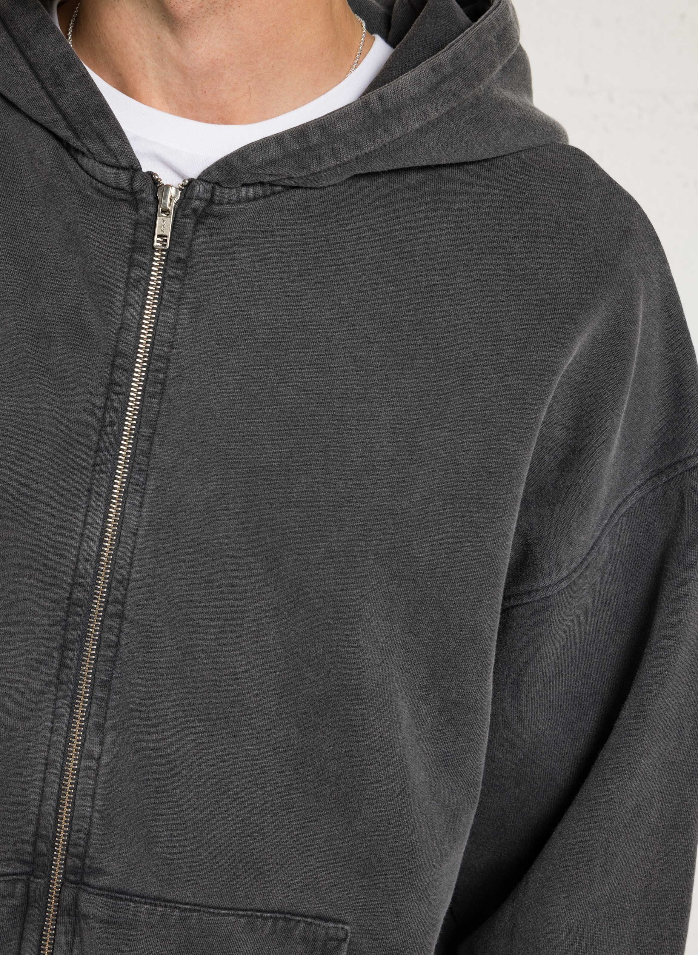 Baumwoll-Sweatshirt mit Reißverschluss und Kapuze COLORFUL STANDARD Schwarz