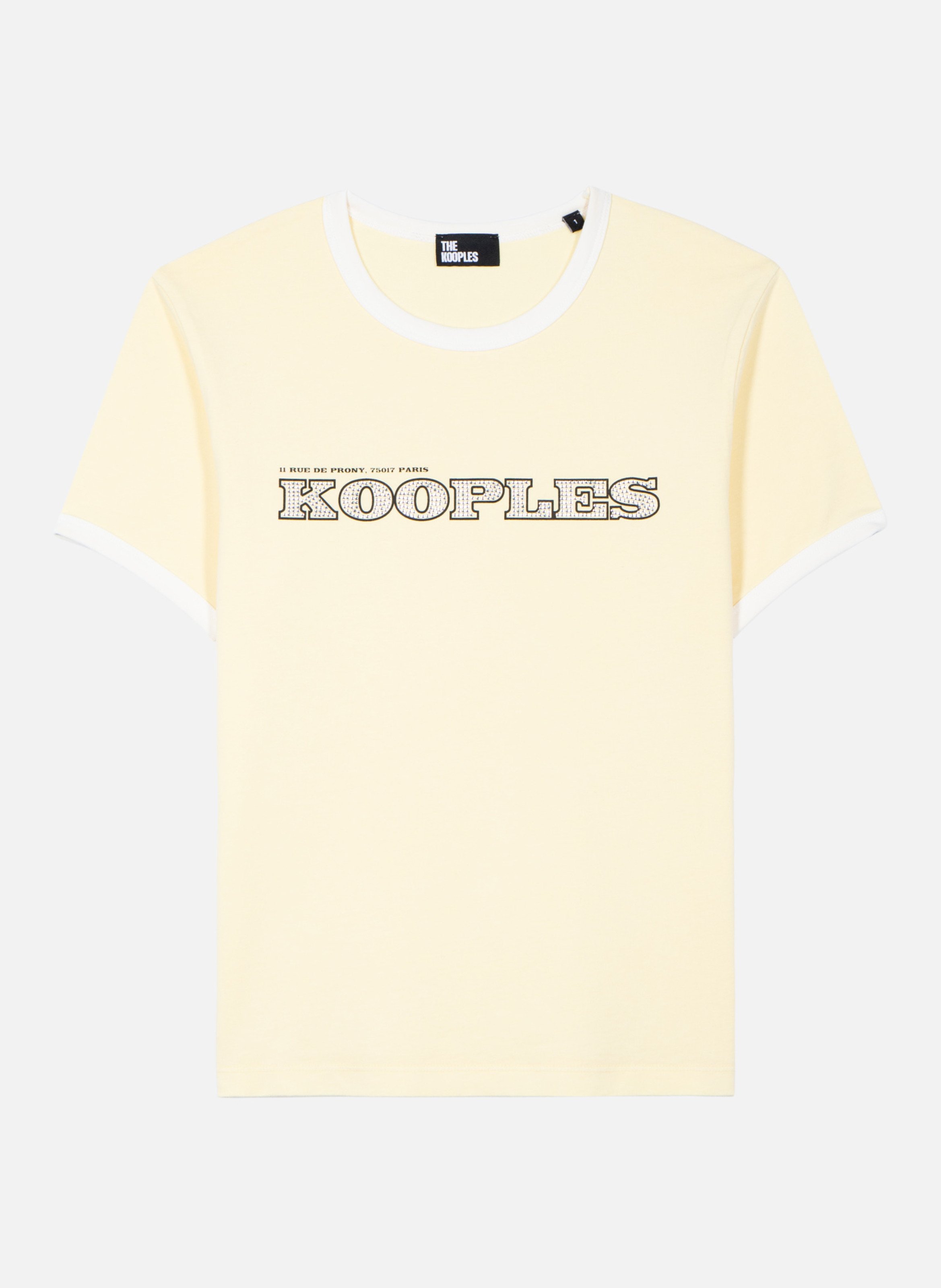 T-shirt with rhinestone logo THE KOOPLES Yellow