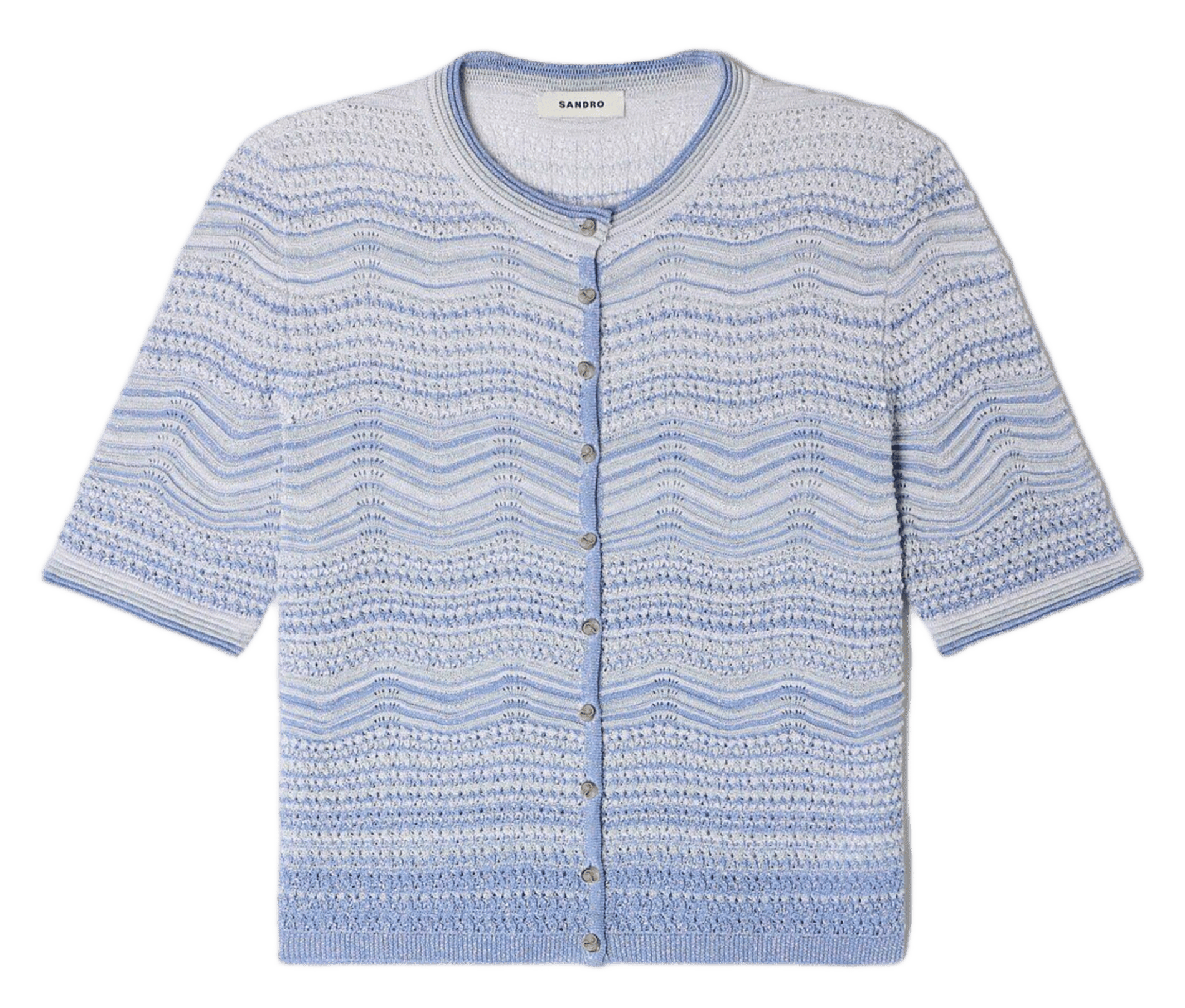 Gilet moulant col rond SANDRO Bleu