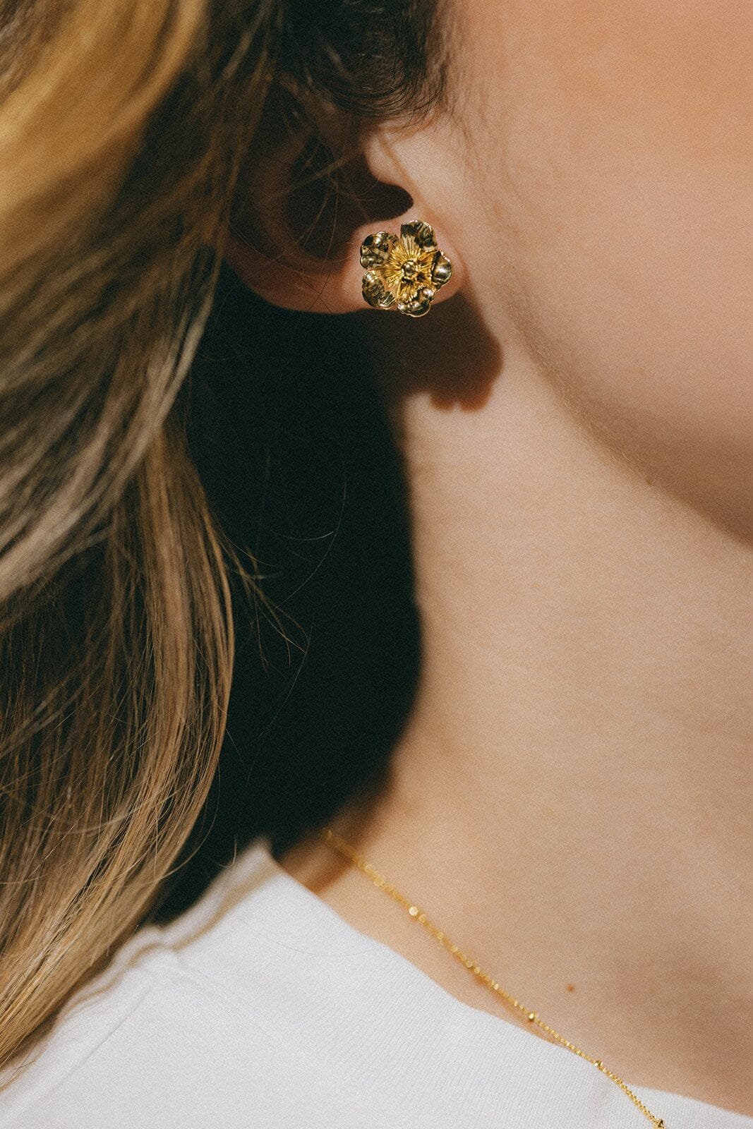 THÉIA - silver-plated flower stud earrings Silver