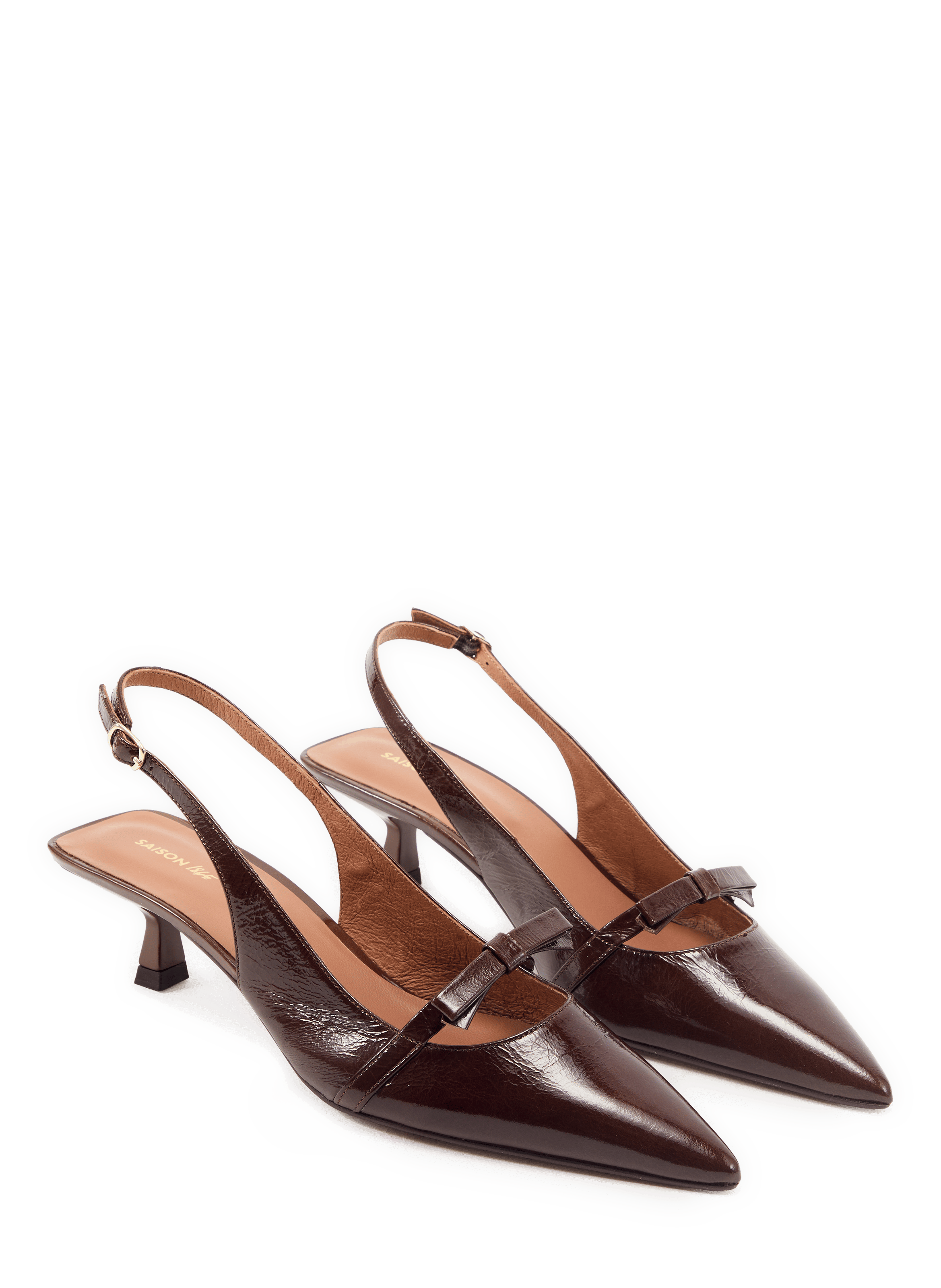 Slingback lakleren pumps SAISON 1865 Bruin