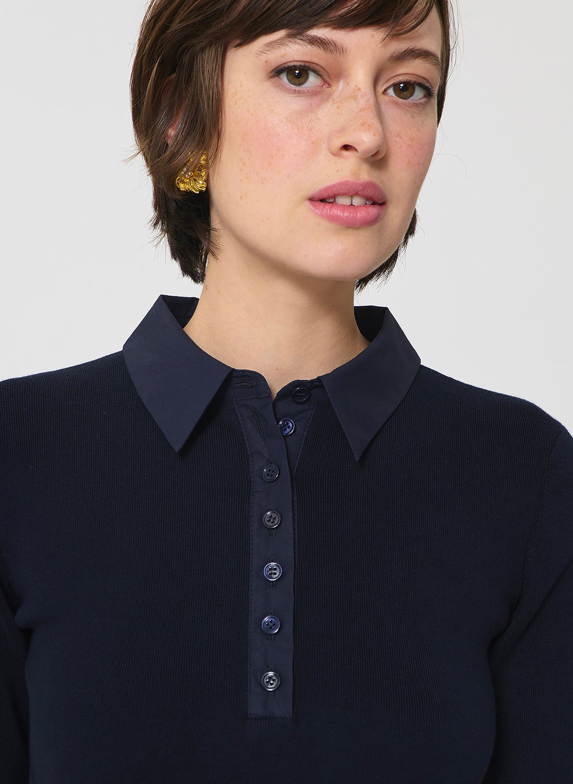 Robe midi évasée en coton mélangé TARA JARMON Bleu