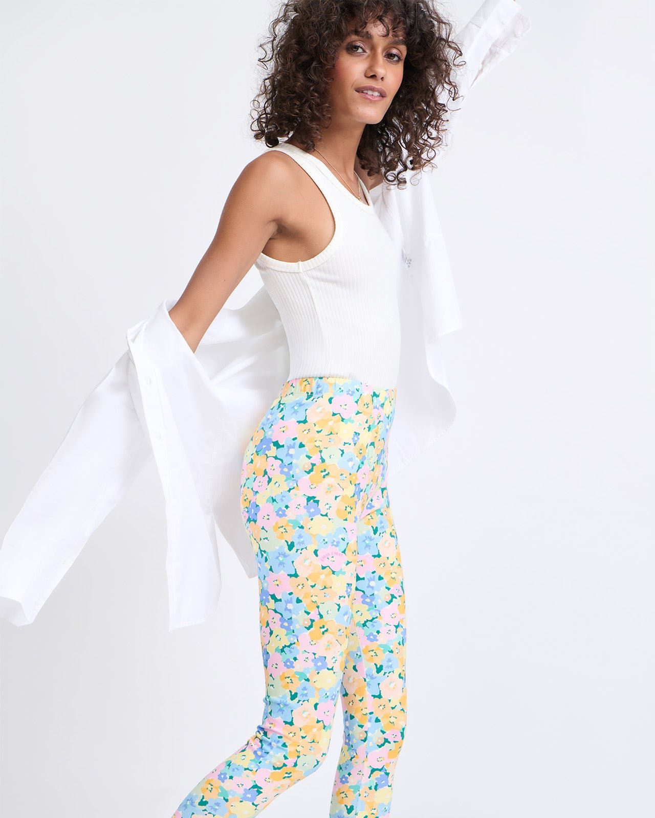 Legging en coton bio imprimé fleuri EMOI EMOI Multicolore