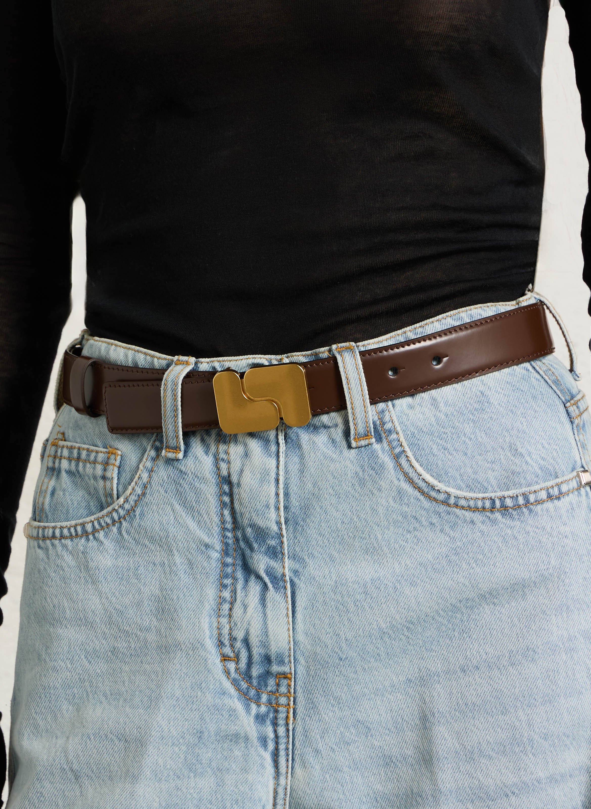 Gürtel aus Glacé-Leder SOEUR Braun