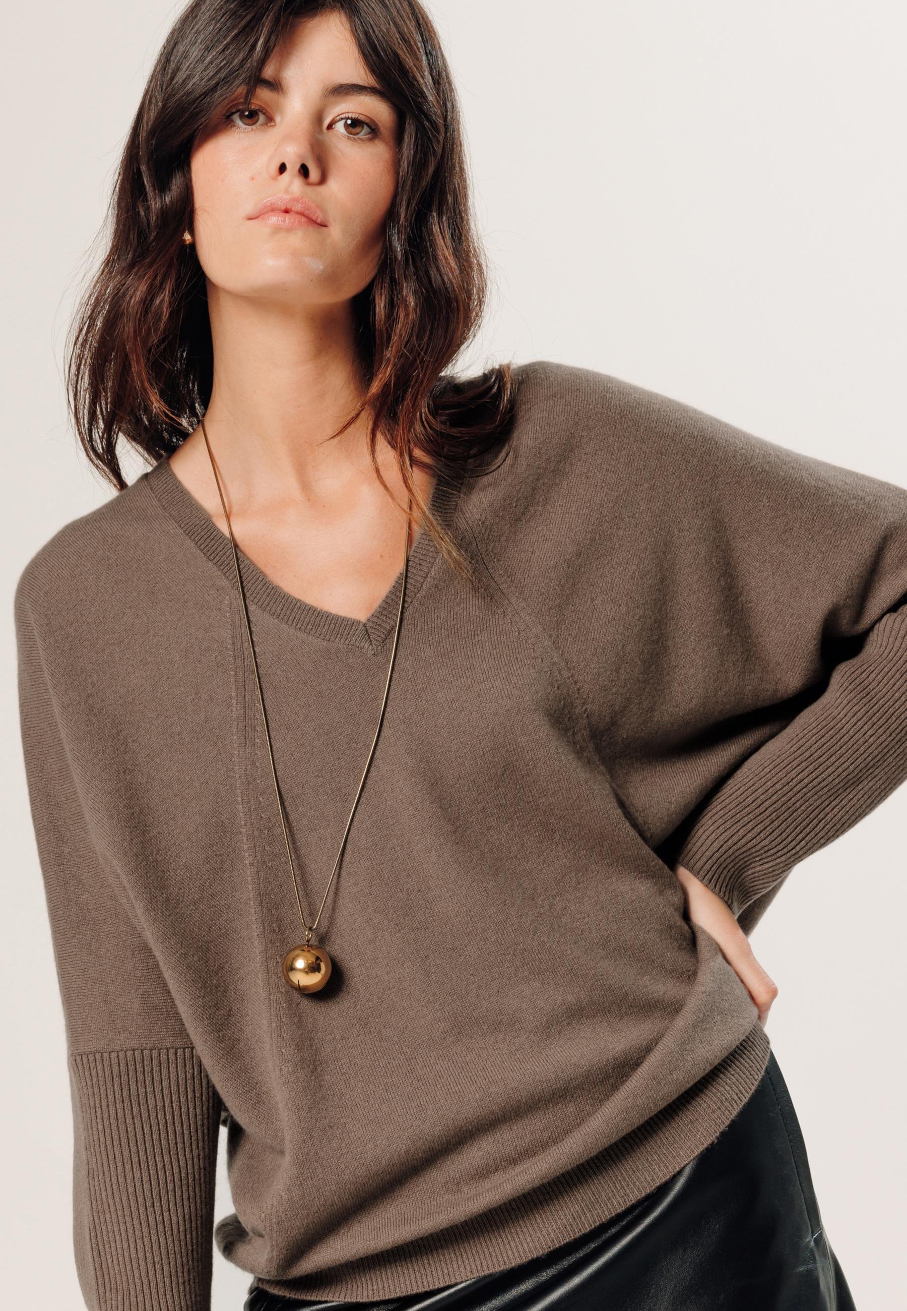 Oversized cashmere sweater RODIER Brown