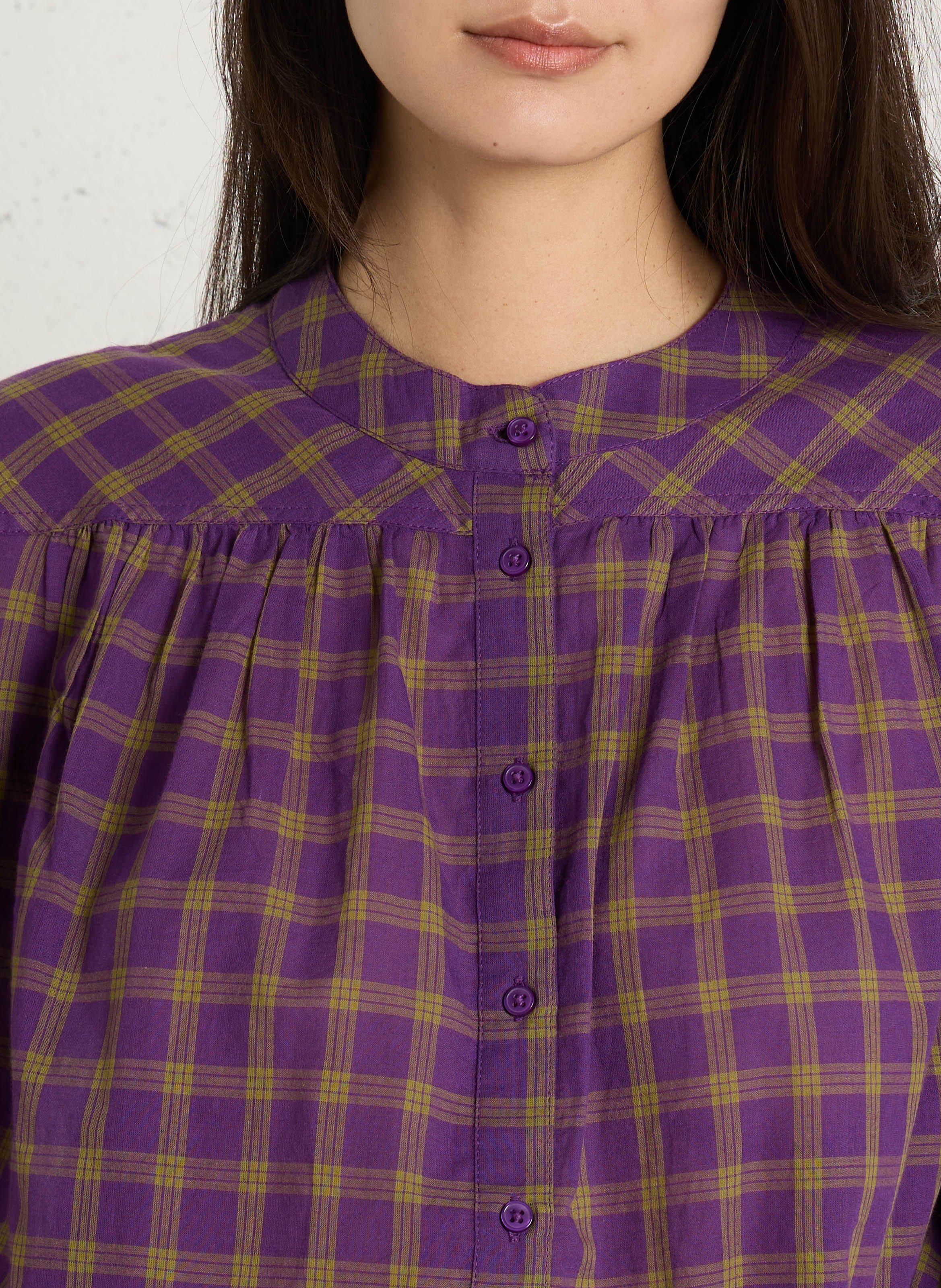 Katoenen blouse met ronde hals MAISON 123 Violet
