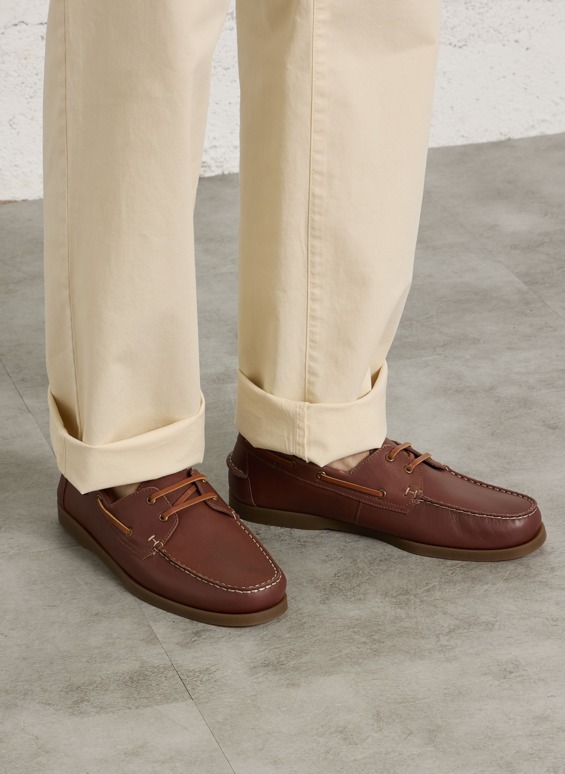 Chaussures bateau en cuir HACKETT Marron