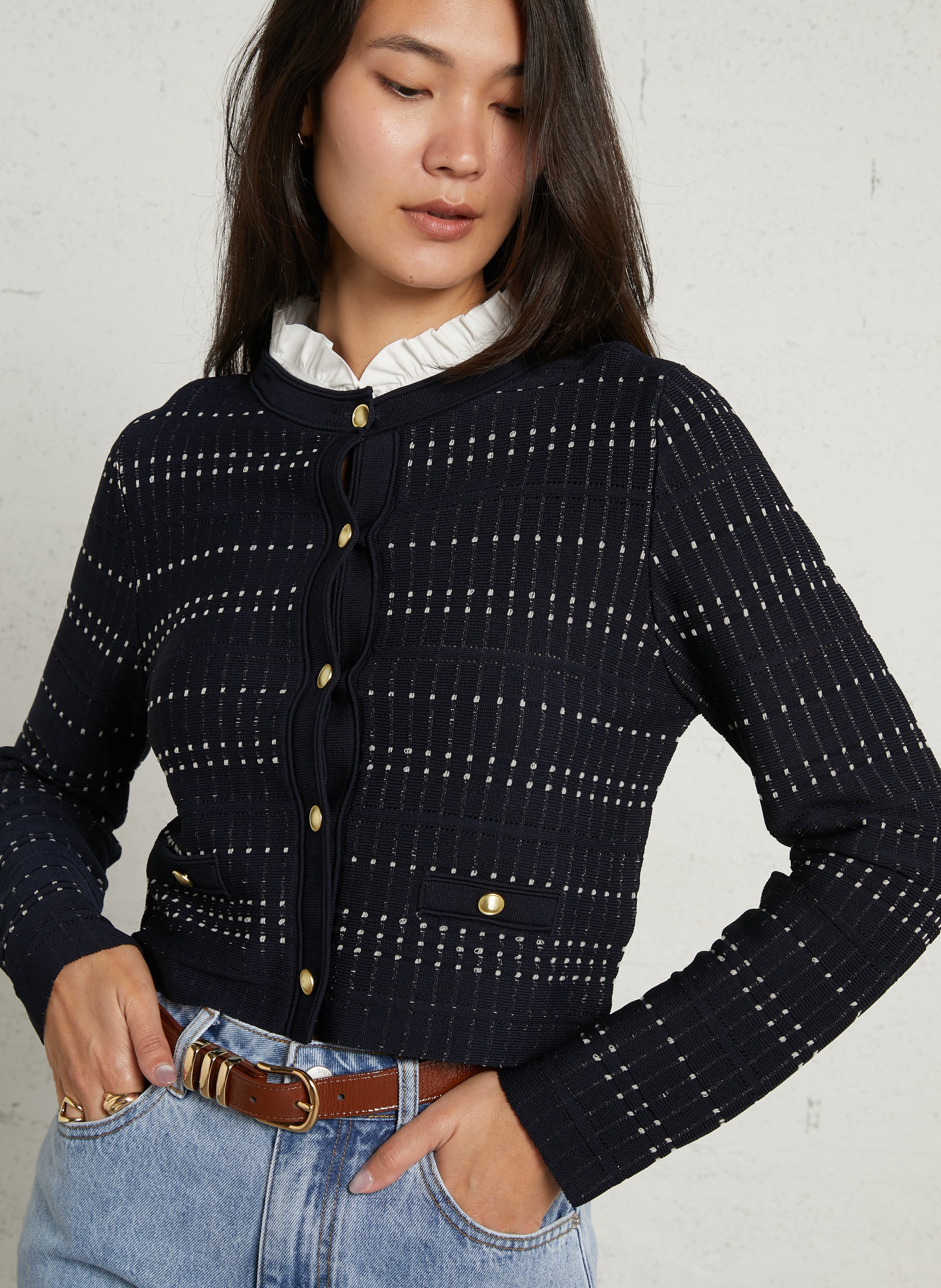 Gilet col rond SUNCOO Bleu