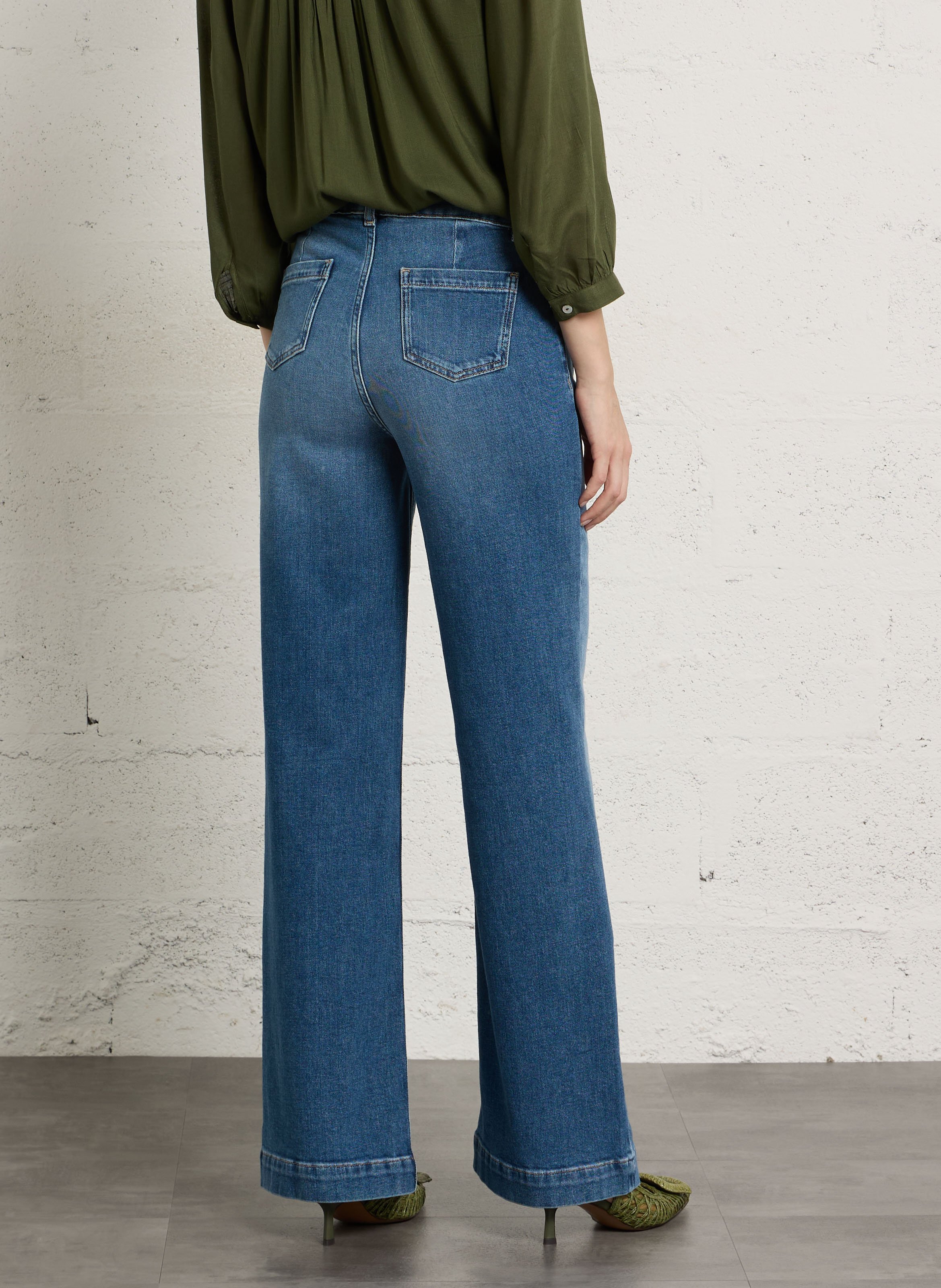 Wijde jeans - katoenblend MAISON 123 Blauw