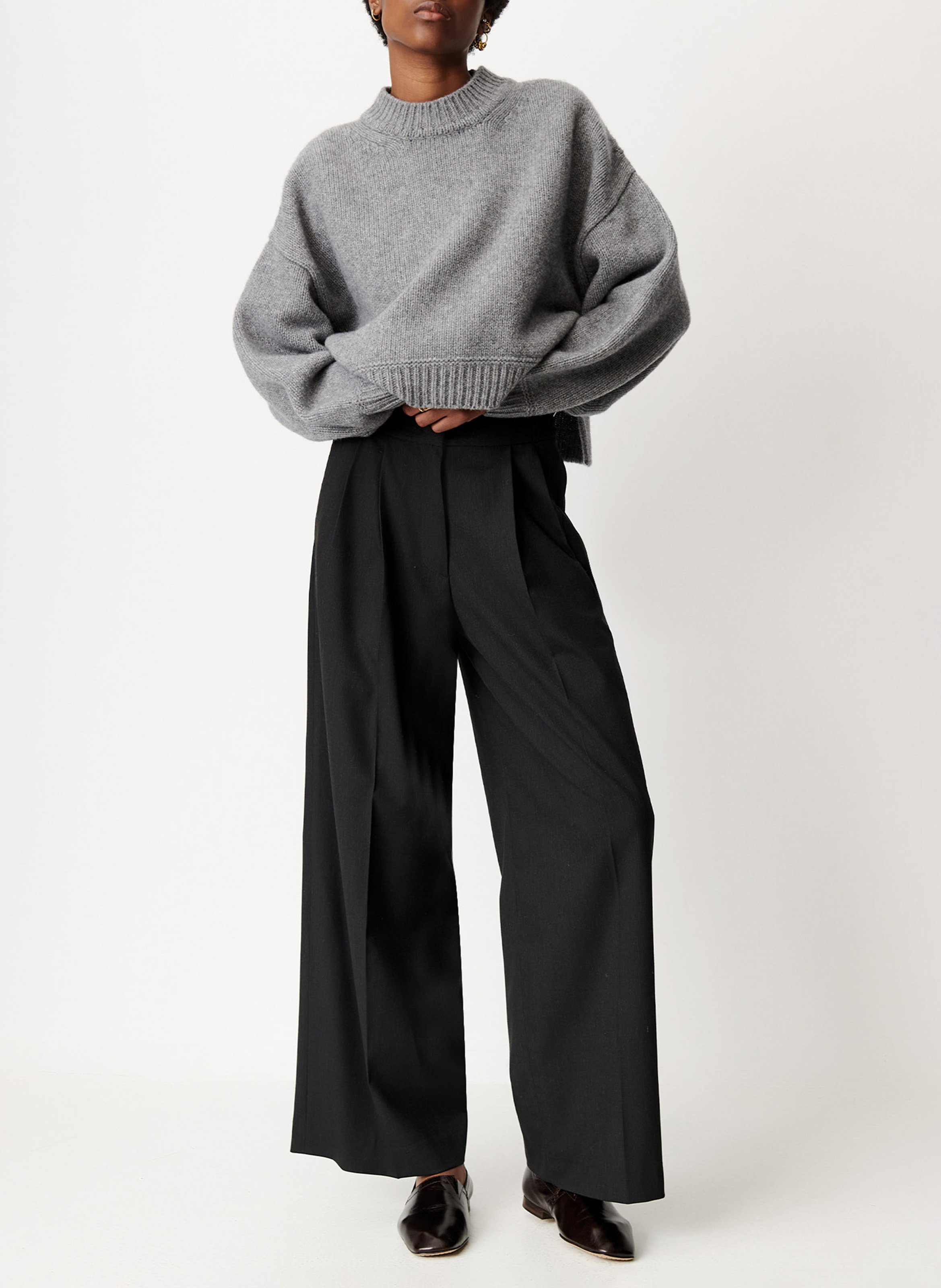 Weit geschnittener Wollpullover SESSUN Grau