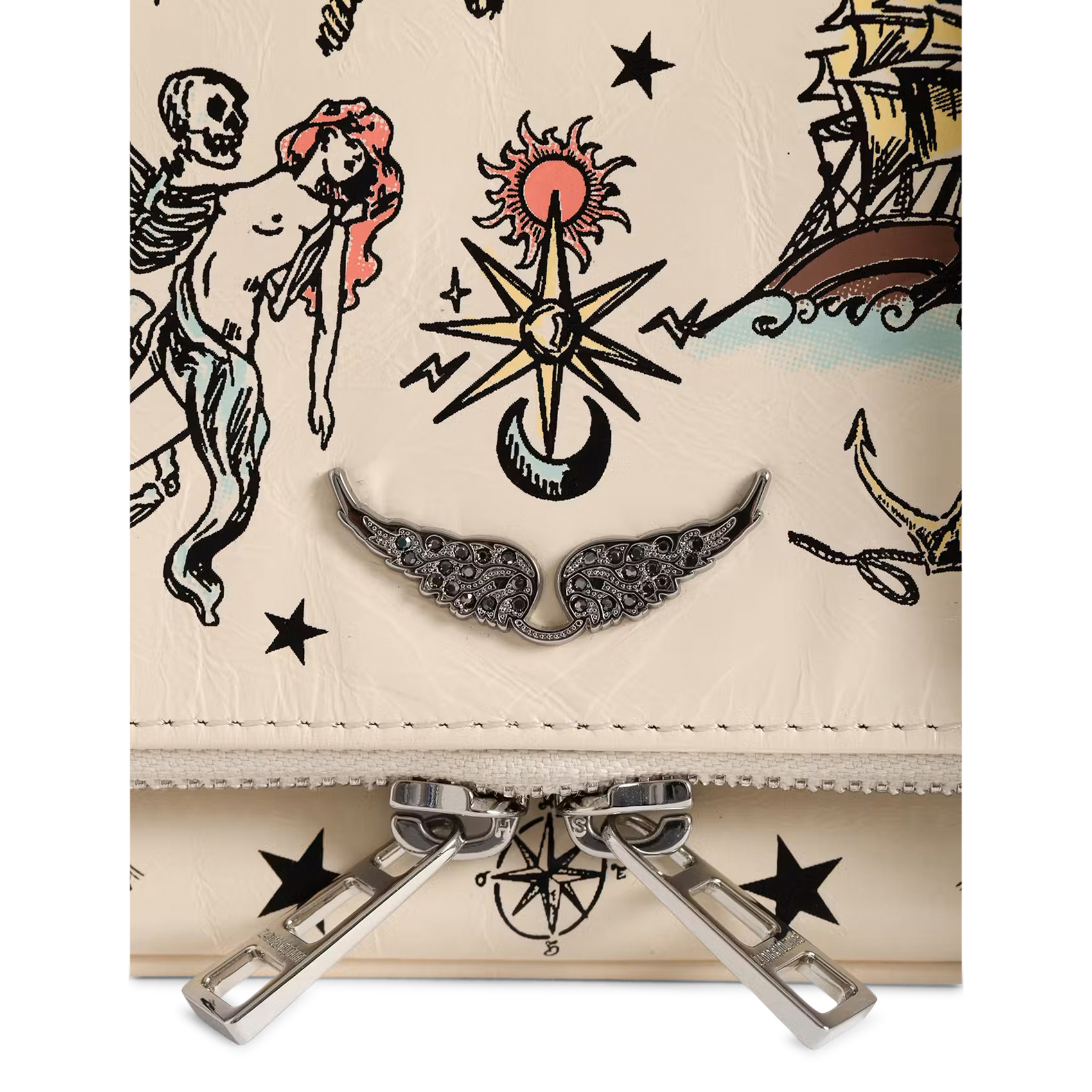 Sac bandoulière en cuir ZADIG&VOLTAIRE Blanc