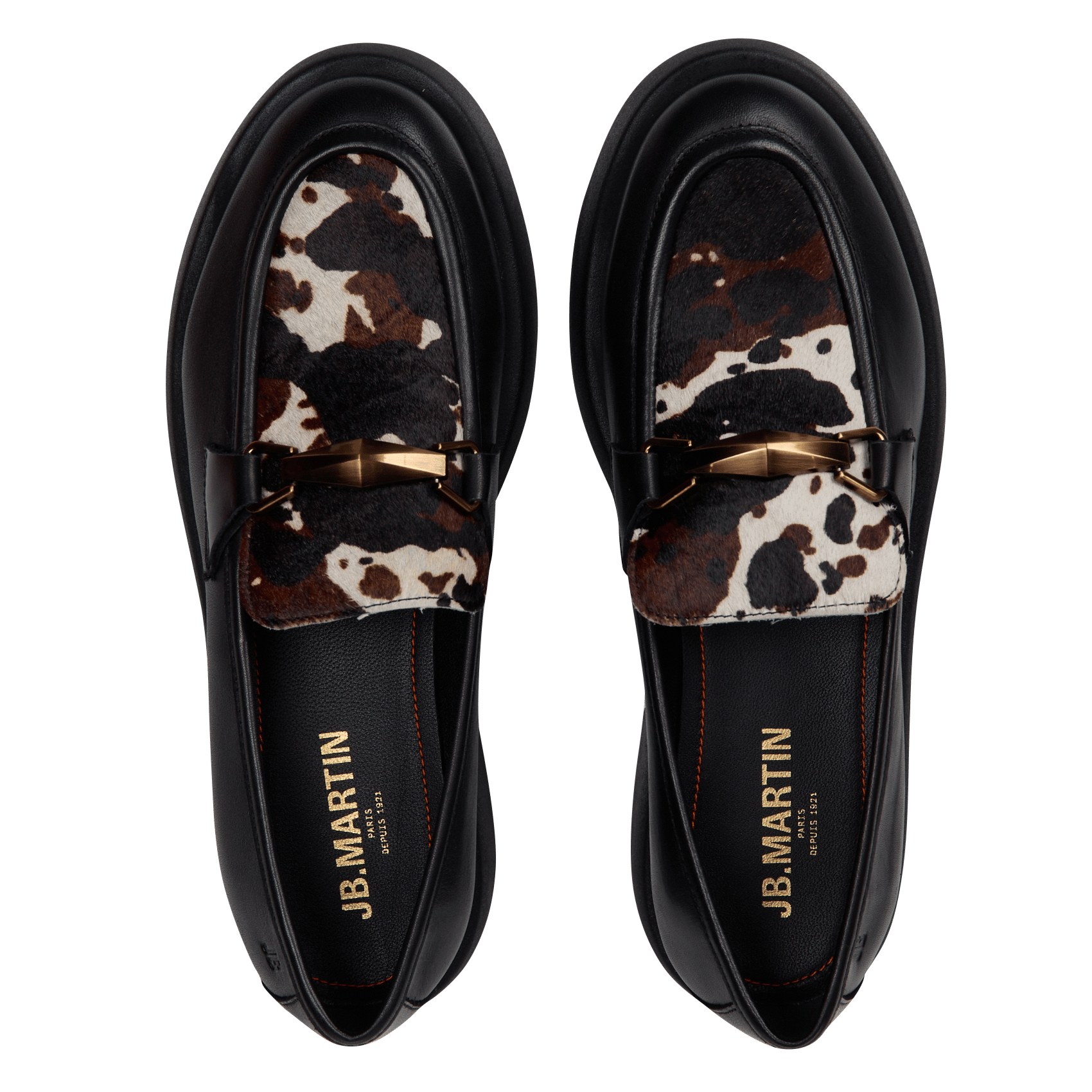Mokassins mit Animal-Print aus Leder JB MARTIN Schwarz