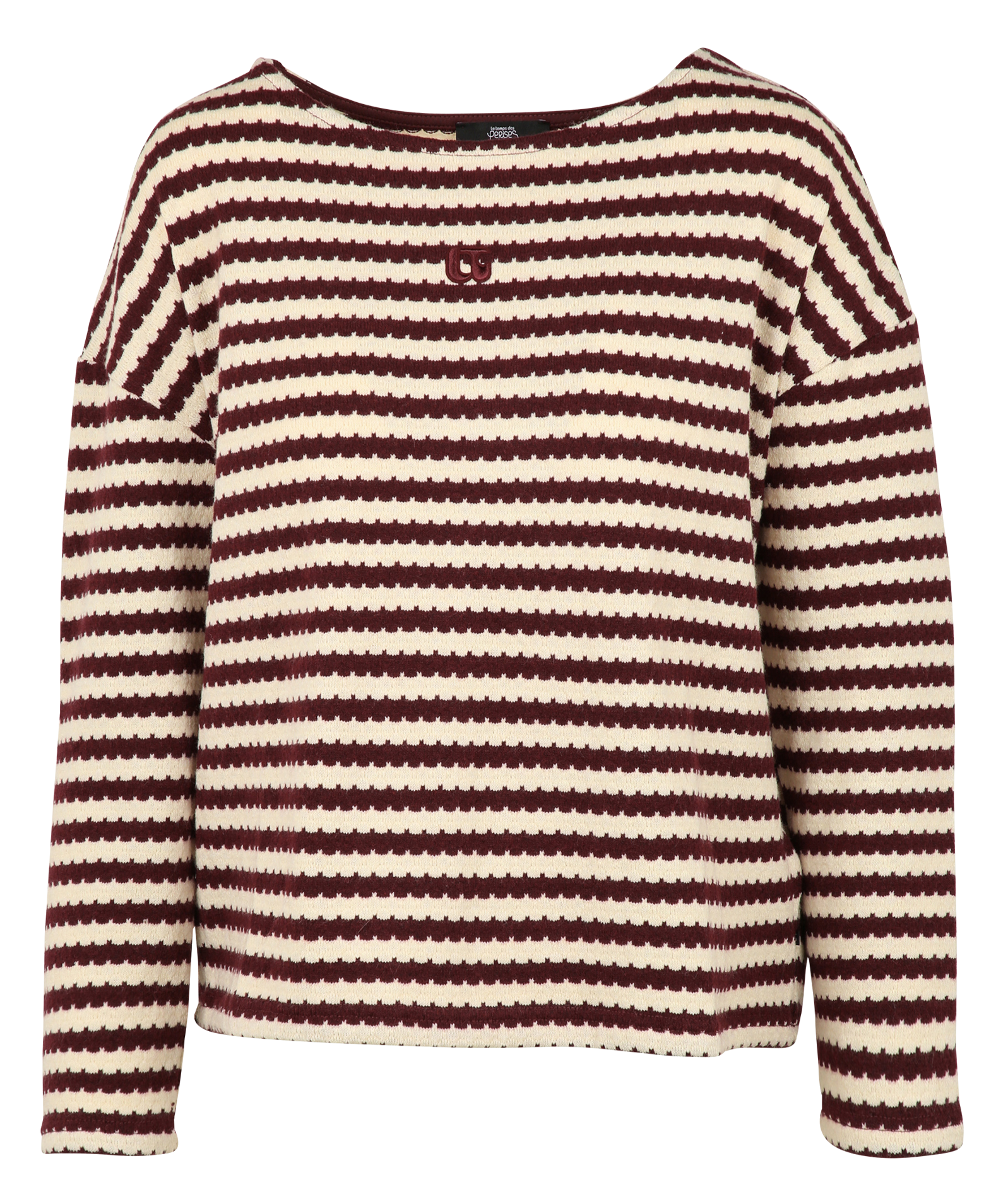 Ruim T-shirt met ronde hals en strepen LE TEMPS DES CERISES Rood