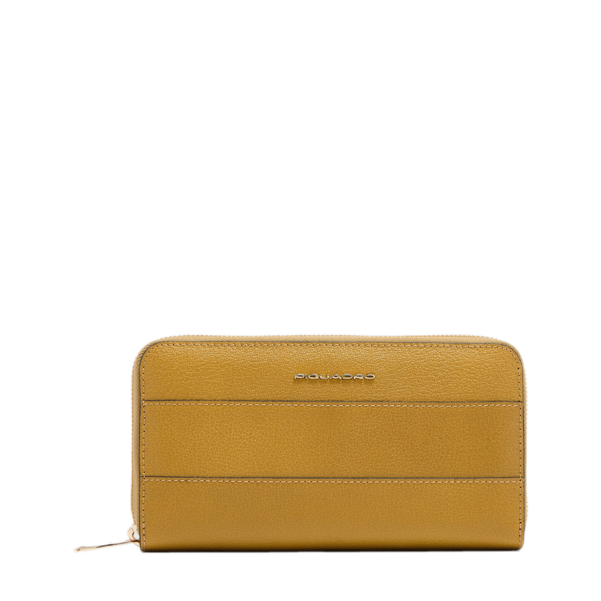 Women's zip-around wallet with four compartments PIQUADRO Yellow