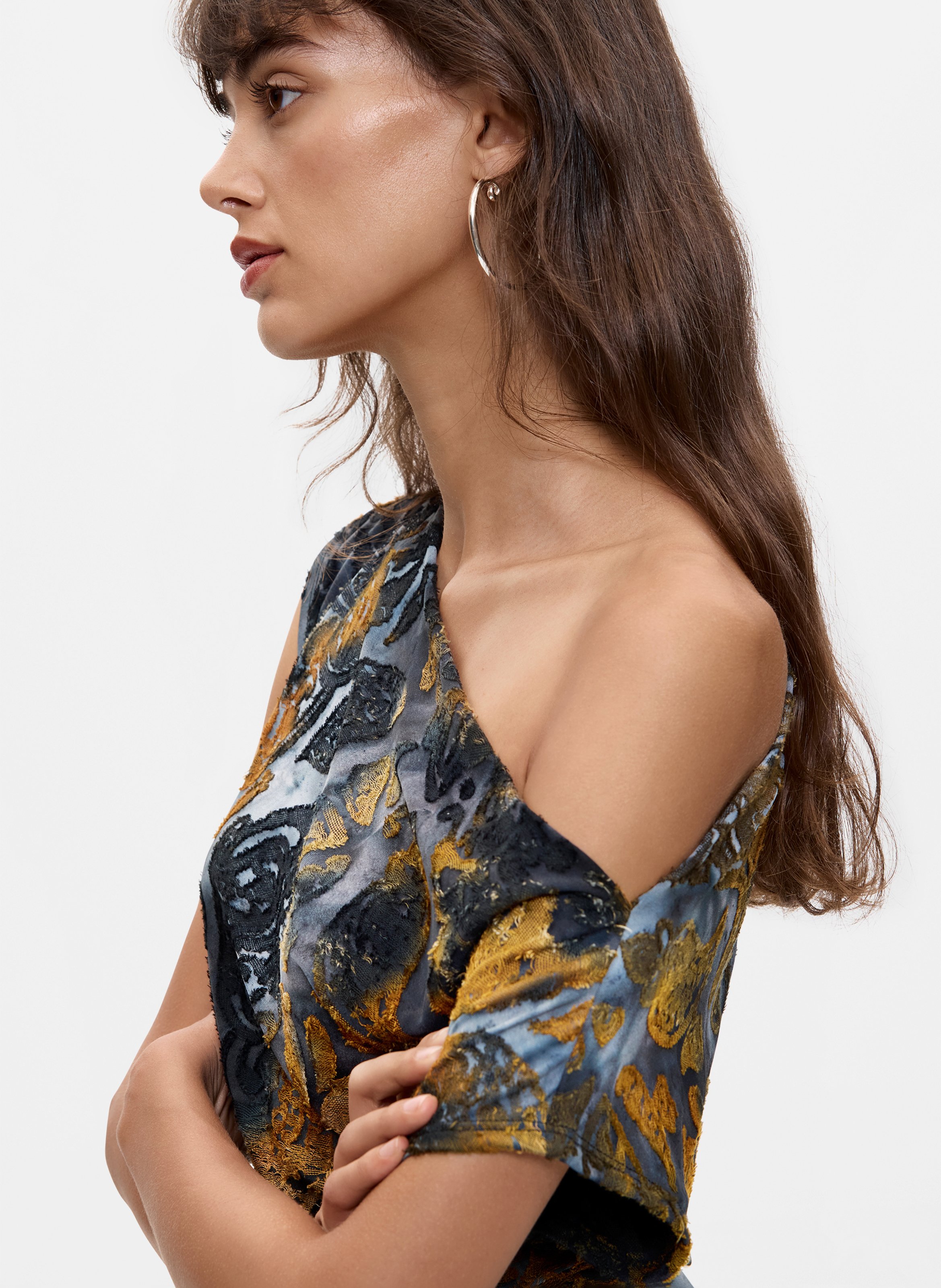 Patterned Fitted Top DESIGUAL Blue