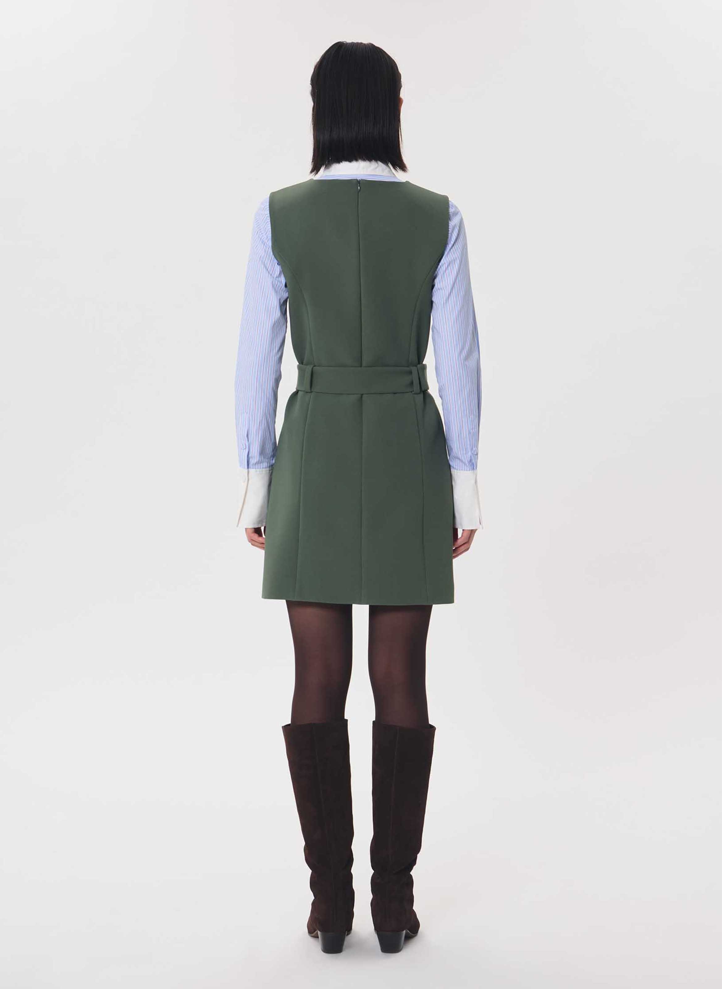 Ärmelloses Kurzkleid mit Gürtel | Grun TARA JARMON Damen
