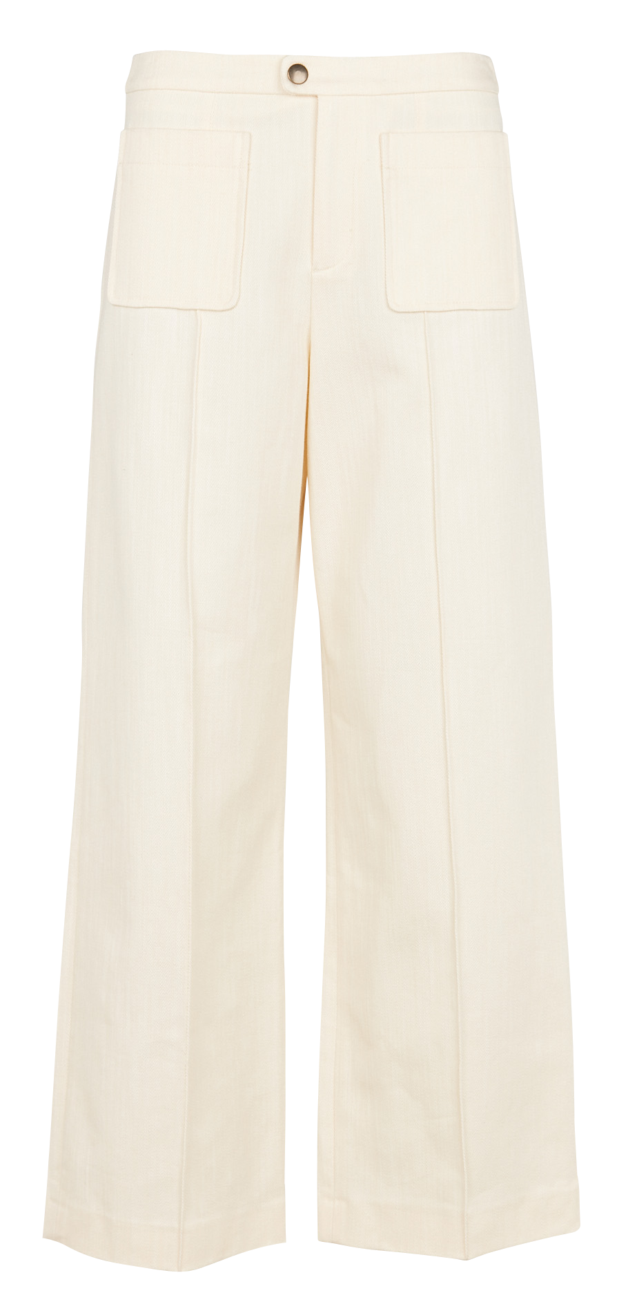 Pantalon large taille haute en twill de coton  SOEUR Beige