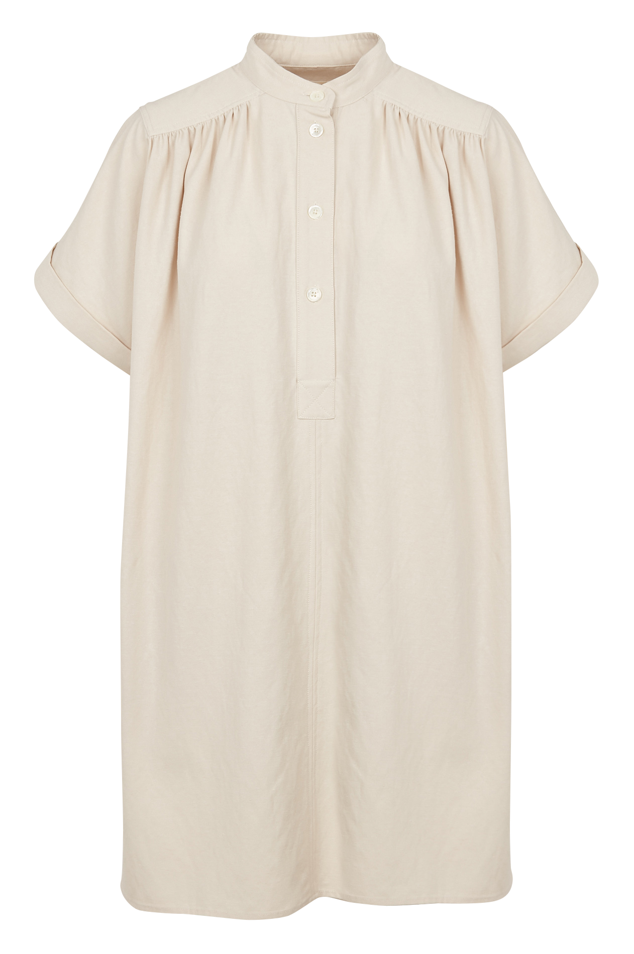 Robe courte col tunisien BELLEROSE Beige