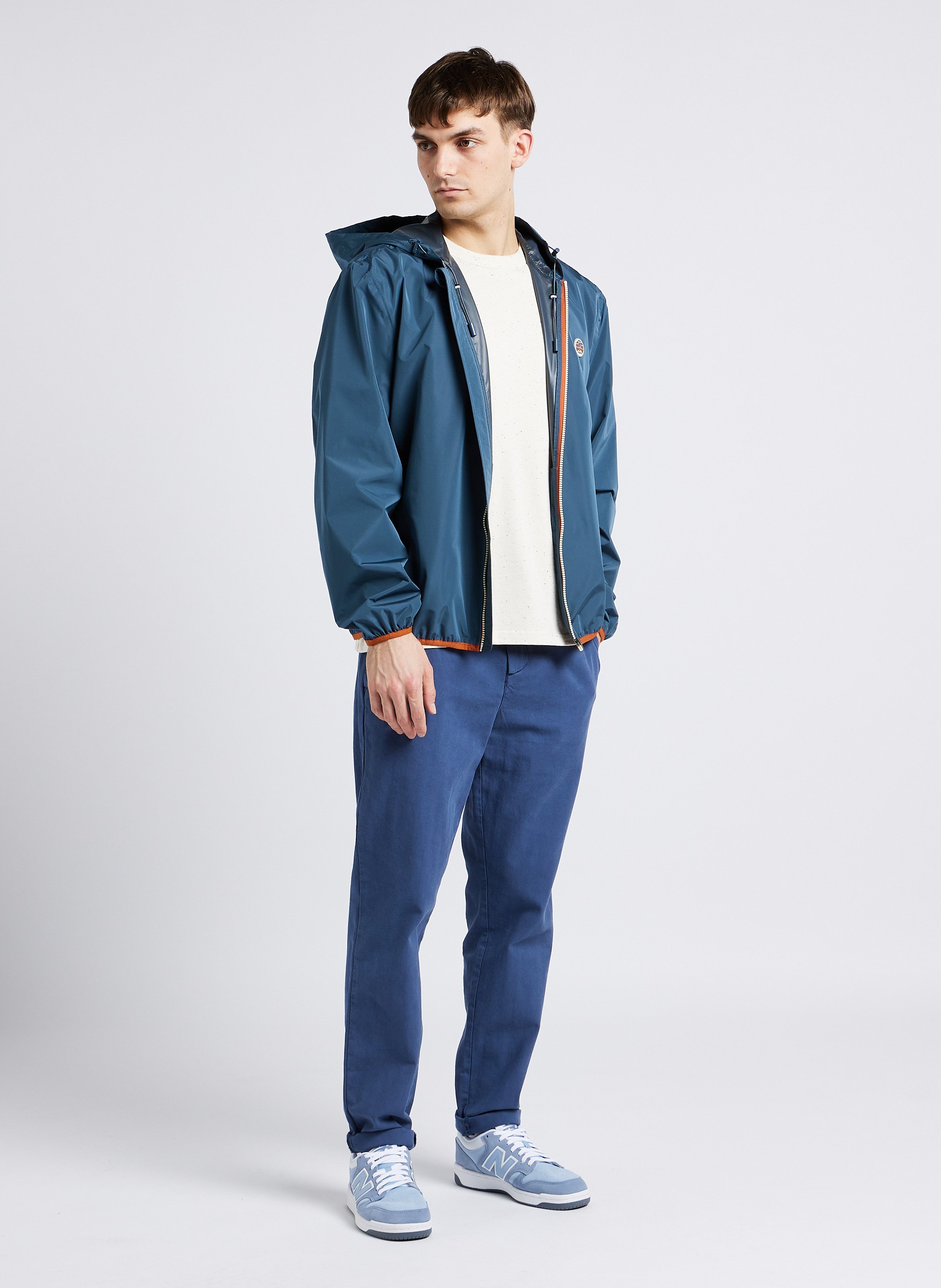 Flecked loose-fit round-neck T-shirt Beige