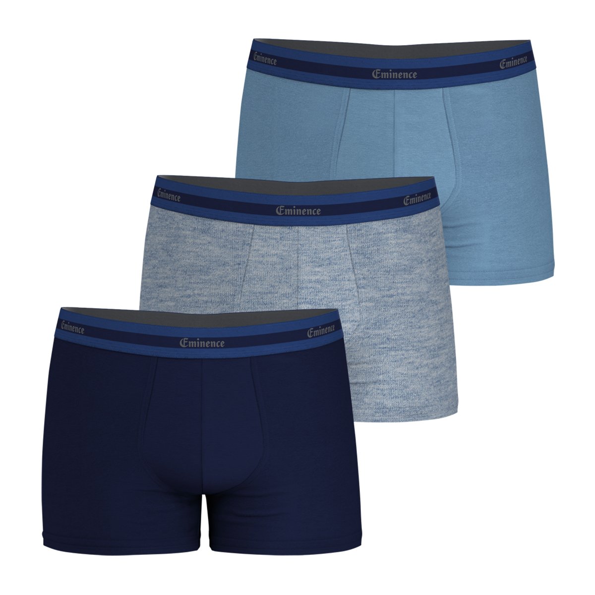 Pack of 3 organic cotton selection boxer shorts EMINENCE Blue