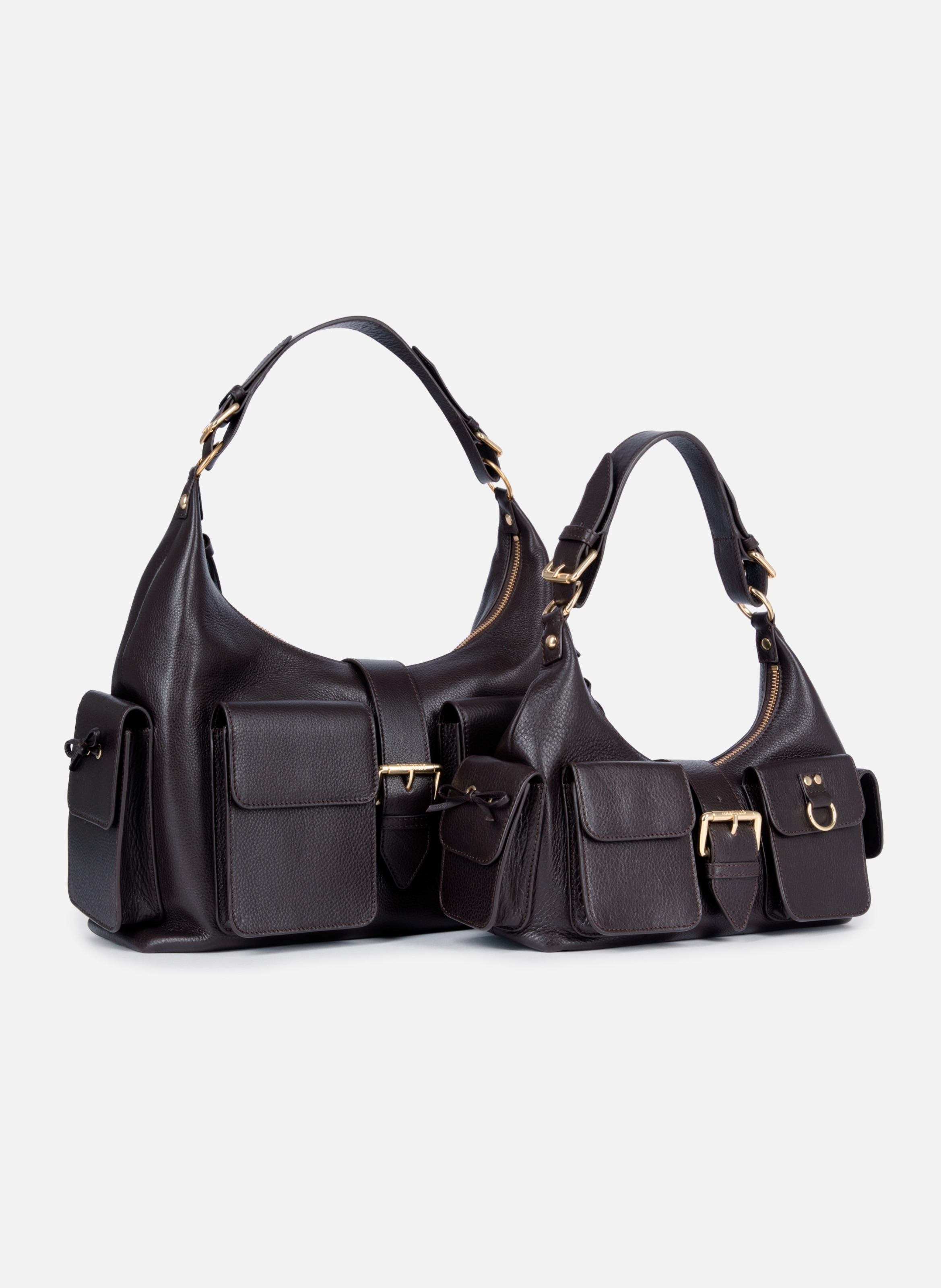 Amelia grained leather bag Brown