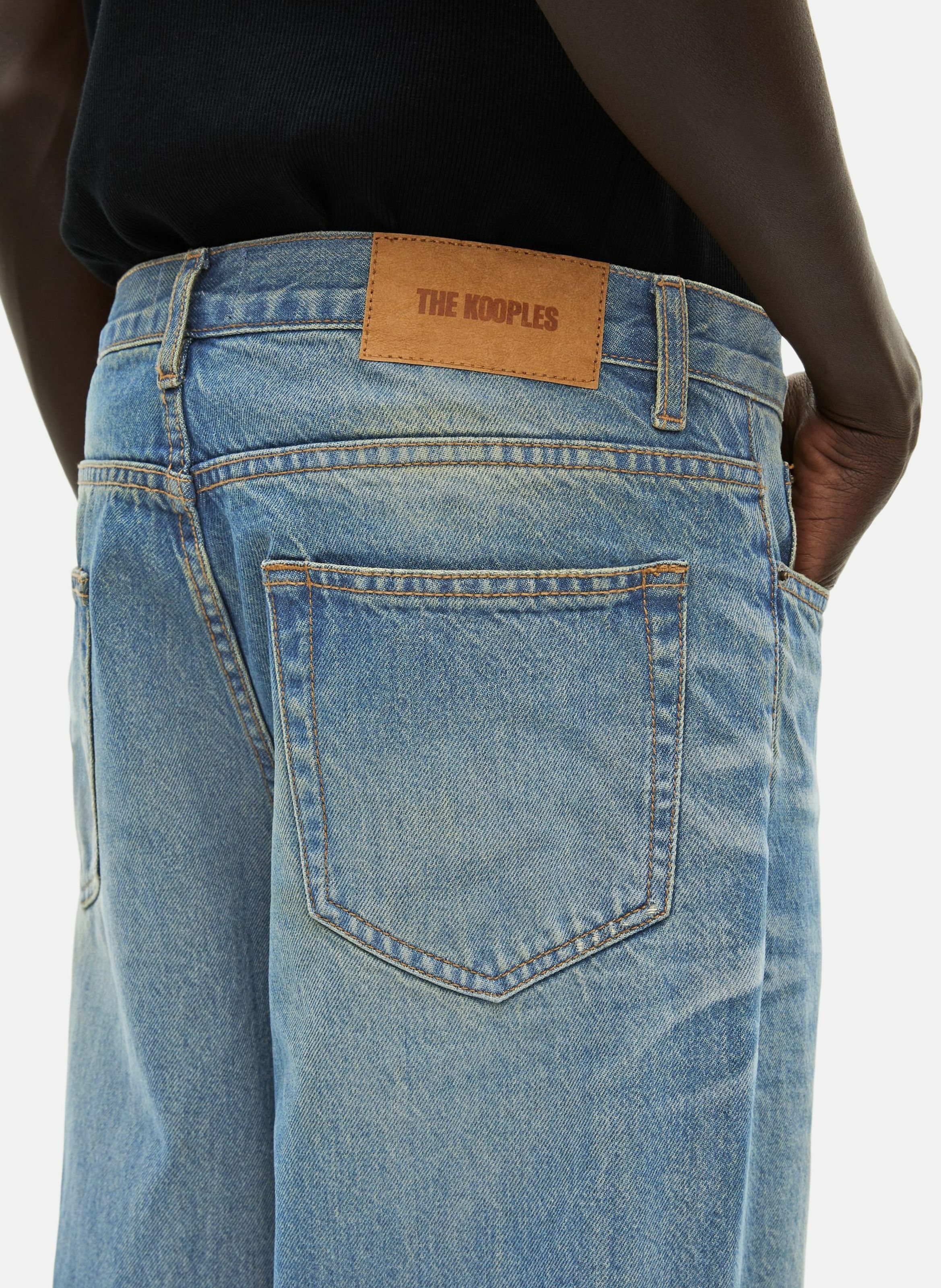Straight faded cotton jeans THE KOOPLES Blue