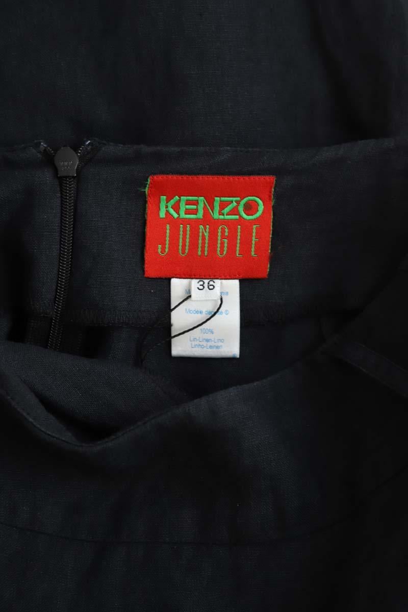 Linen mini-skirt KENZO - SECONDE MAIN Black