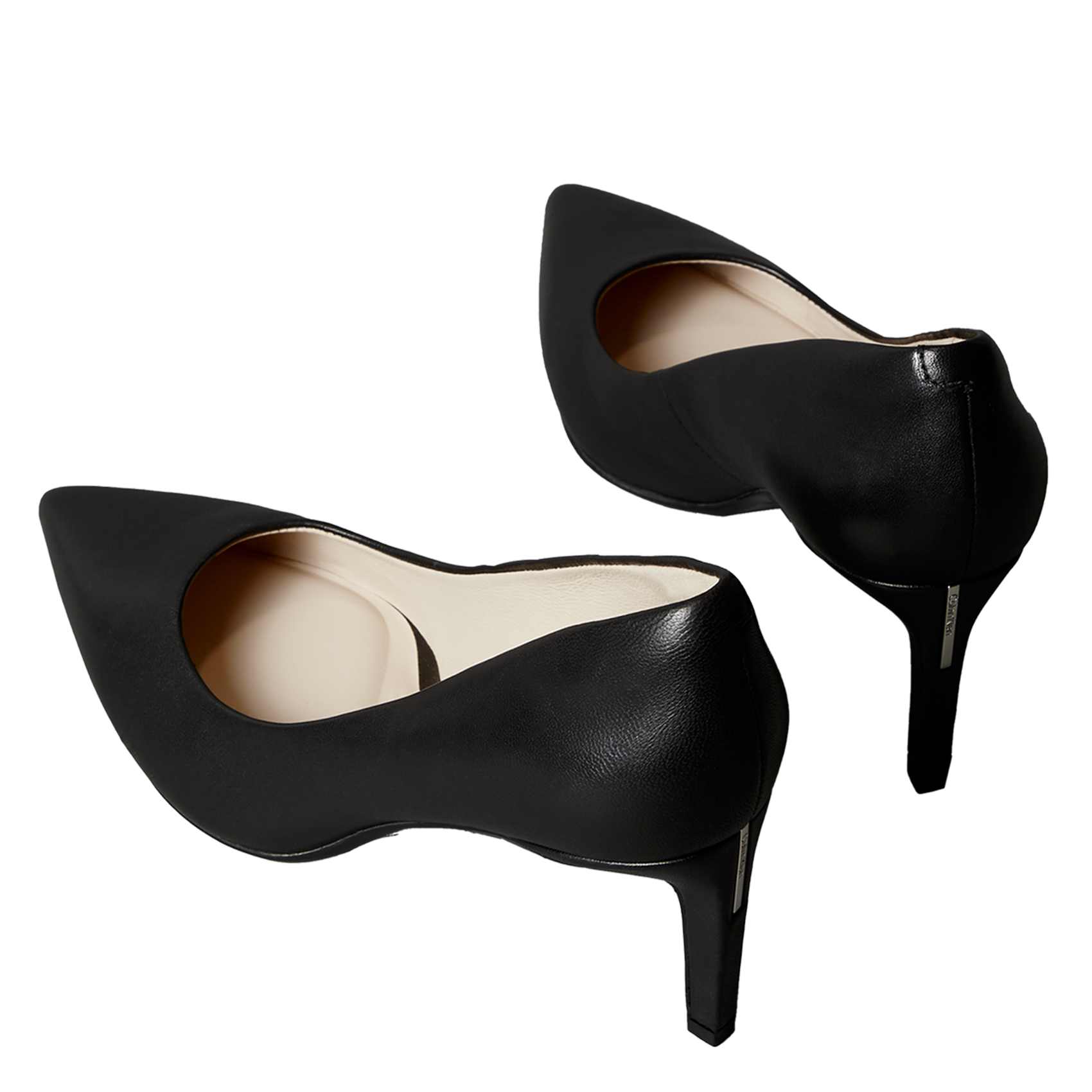 Escarpins à talons en cuir uni CALVIN KLEIN Noir