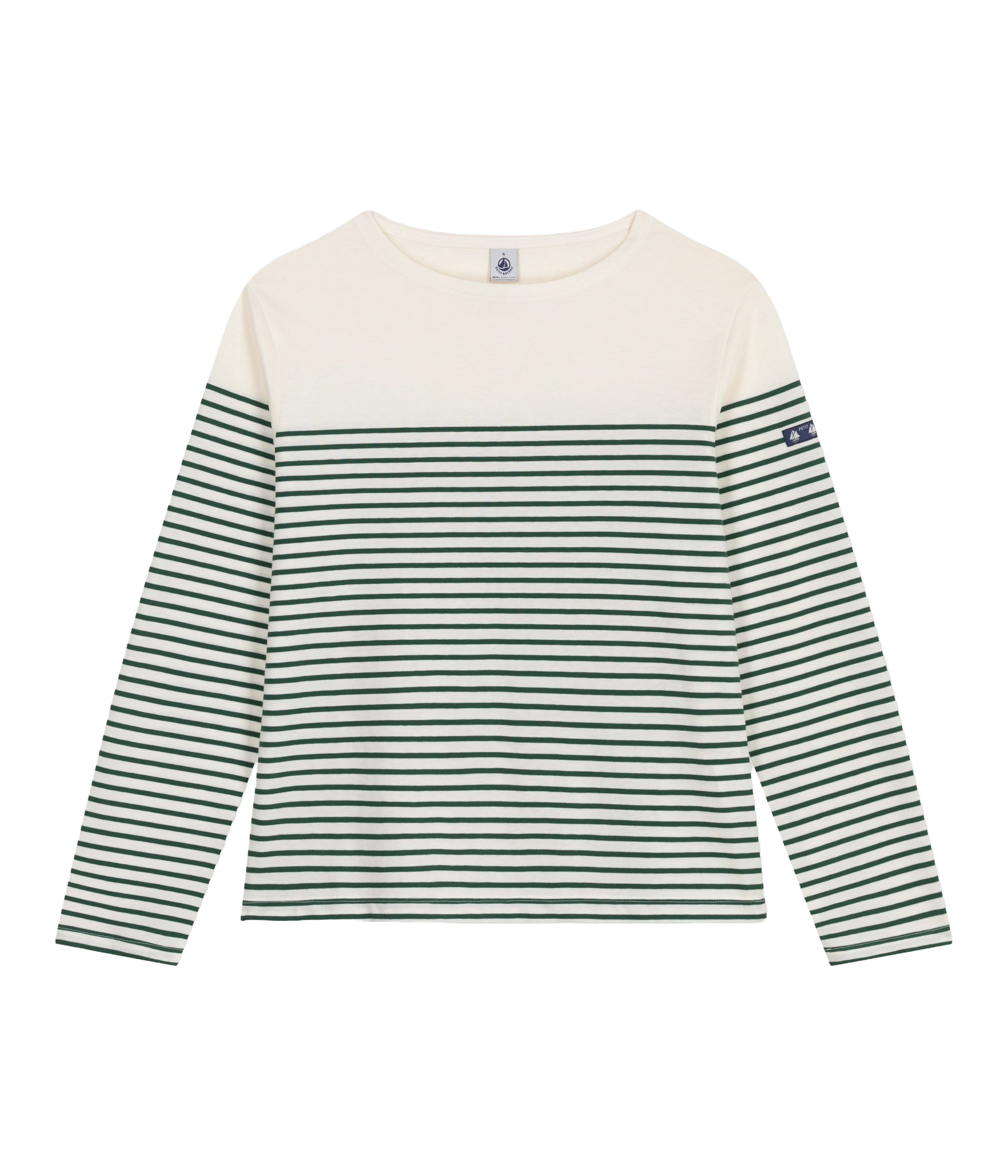 Gerade geschnittenes Baumwoll-T-Shirt mit Streifen PETIT BATEAU Beige