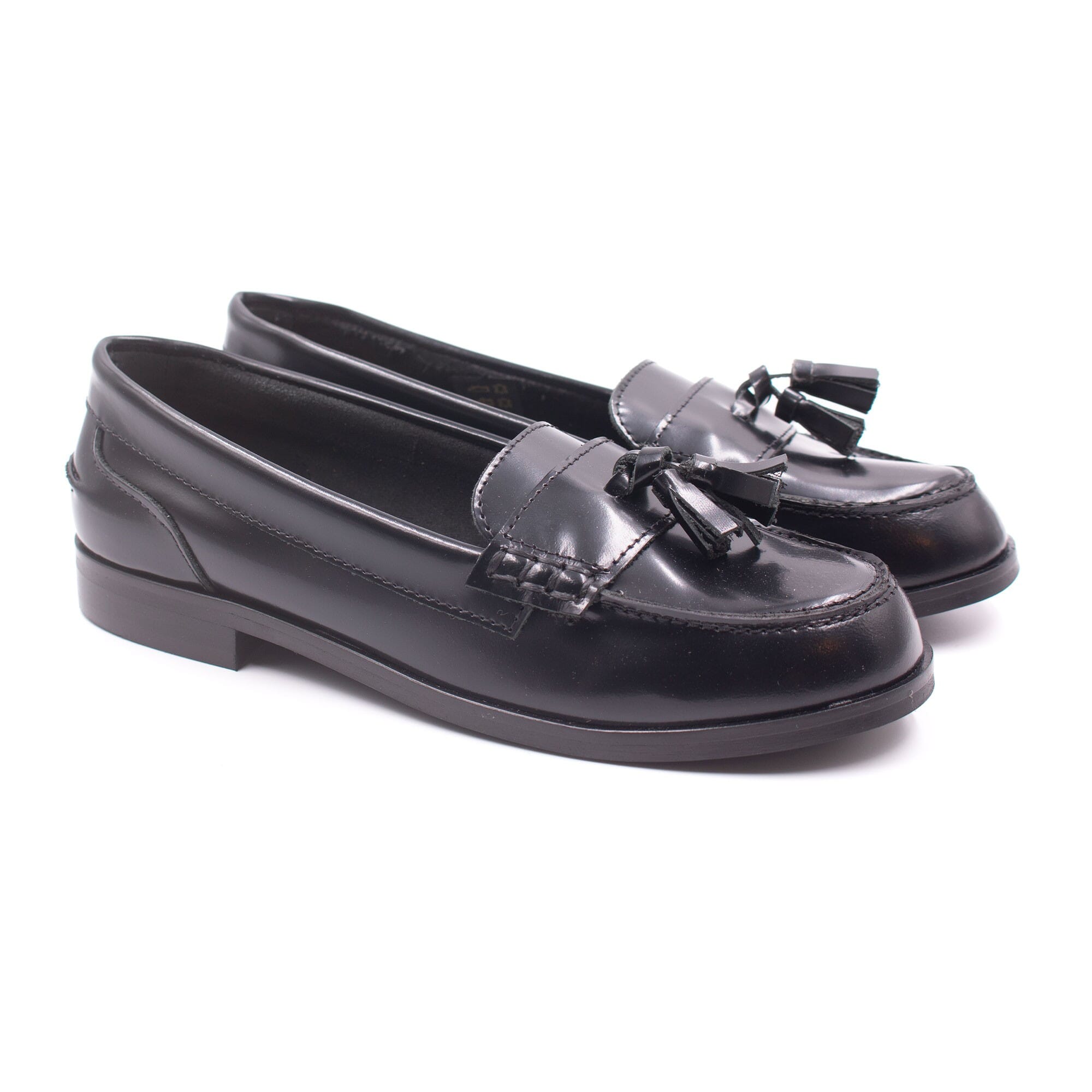 Girl's moccasins with pompoms Boni & Sidonie Black